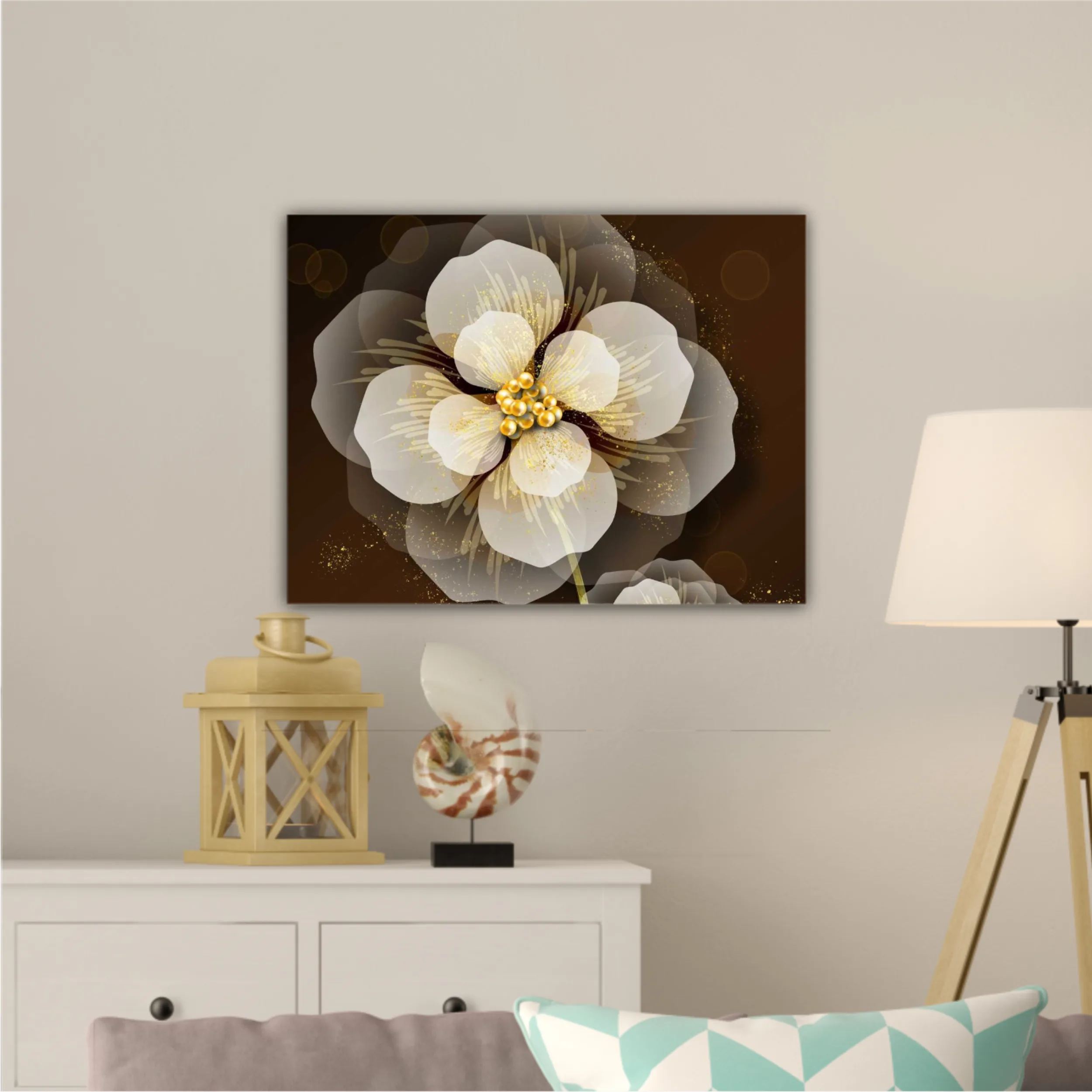 3d illustration of luxurious golden flower