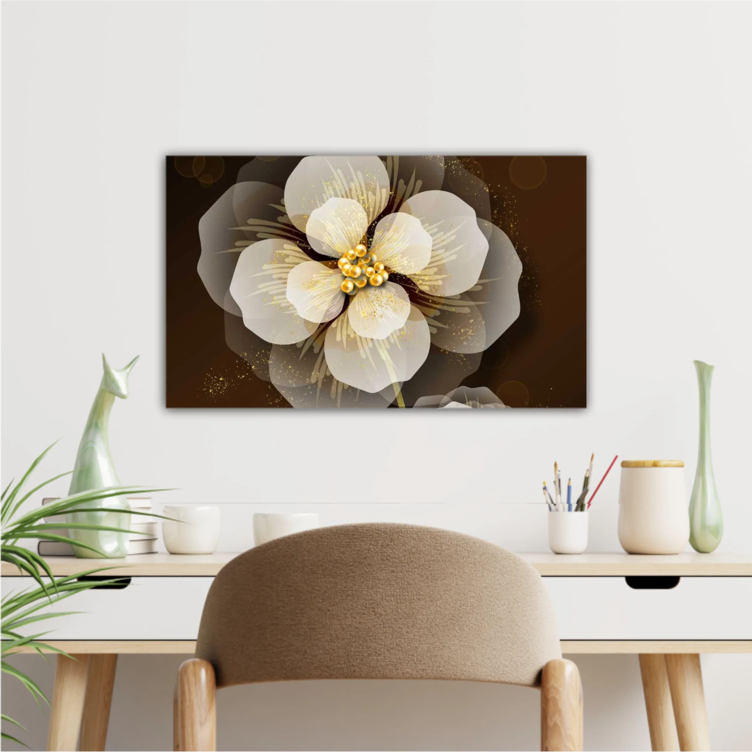 3d illustration of luxurious golden flower