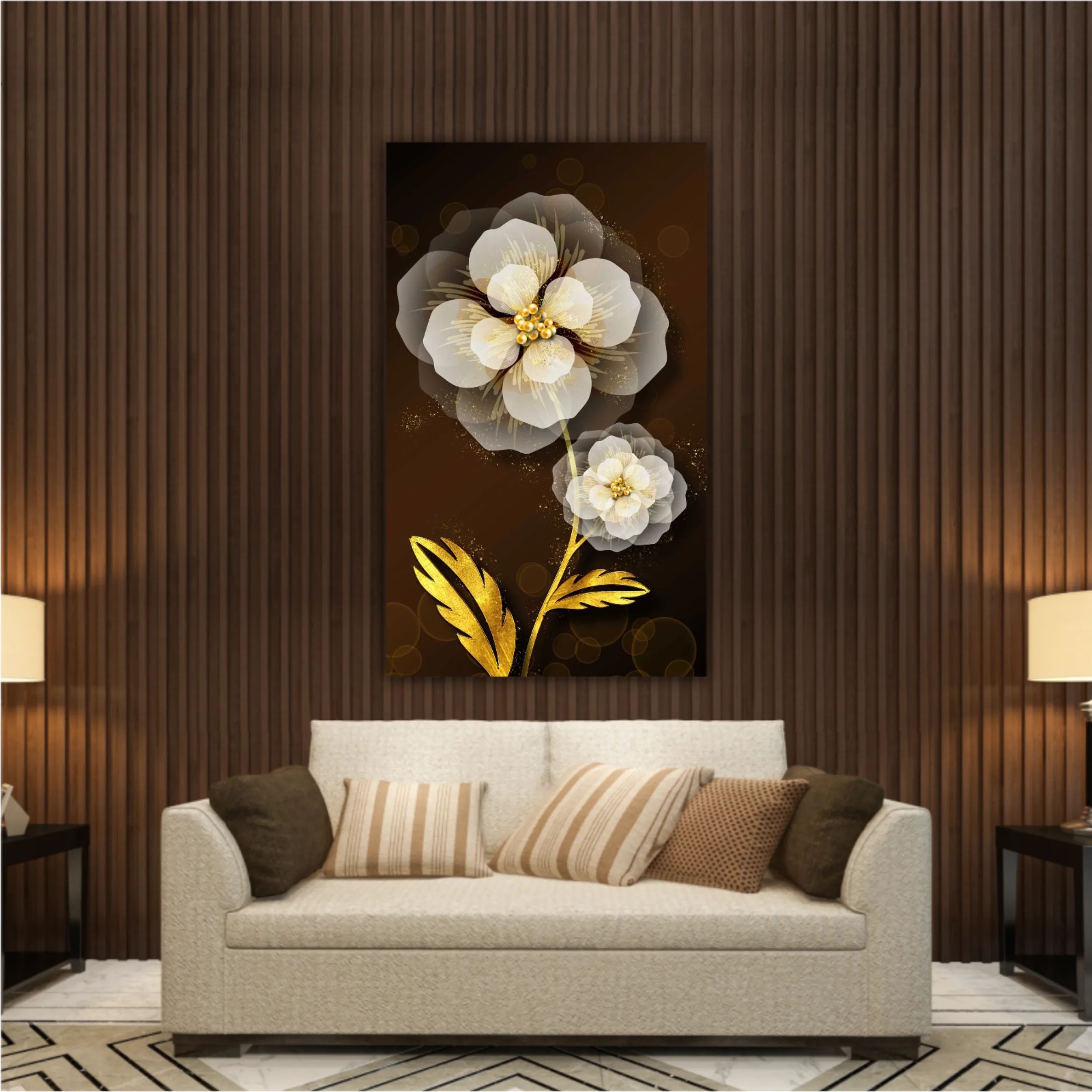 3d illustration of luxurious golden flower