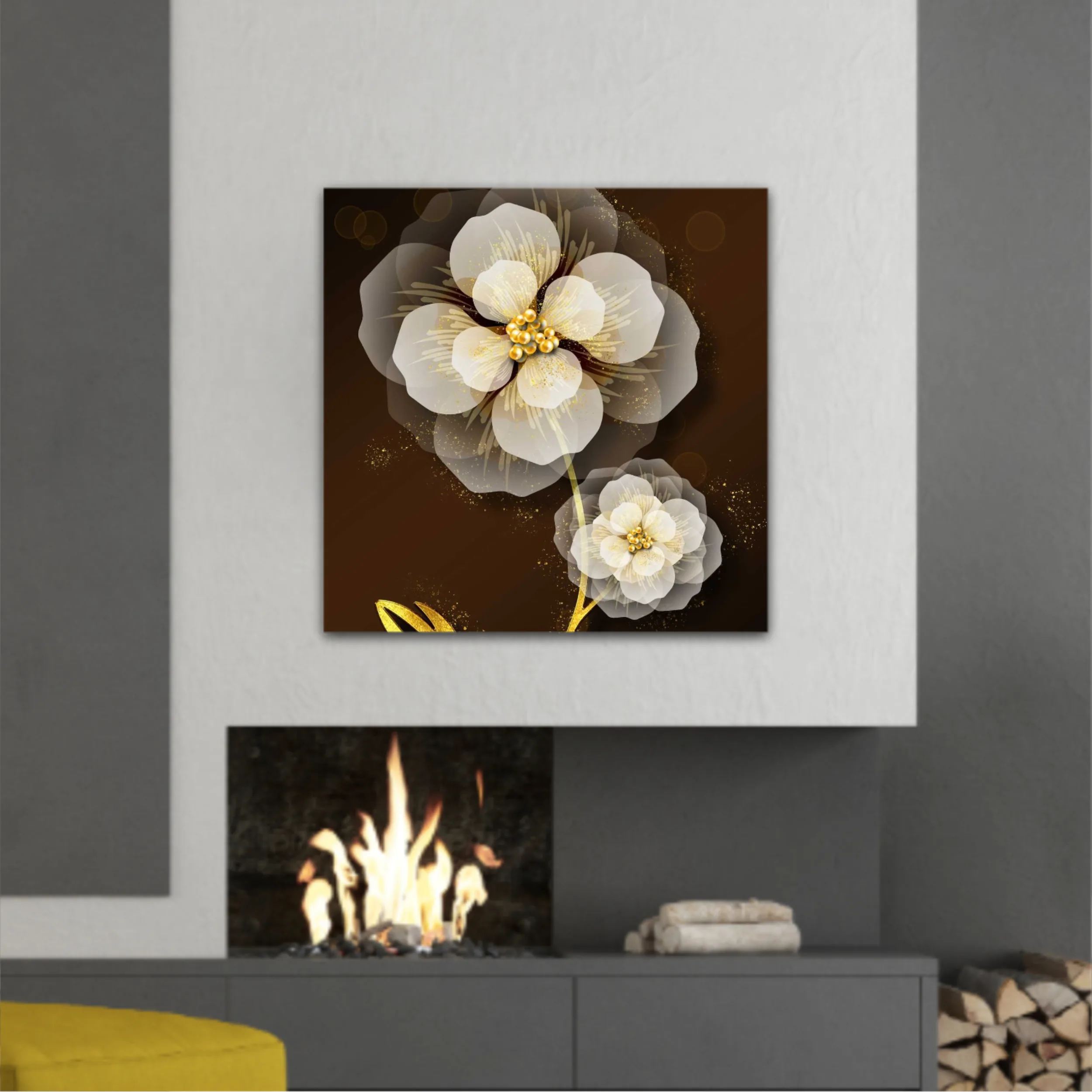 3d illustration of luxurious golden flower