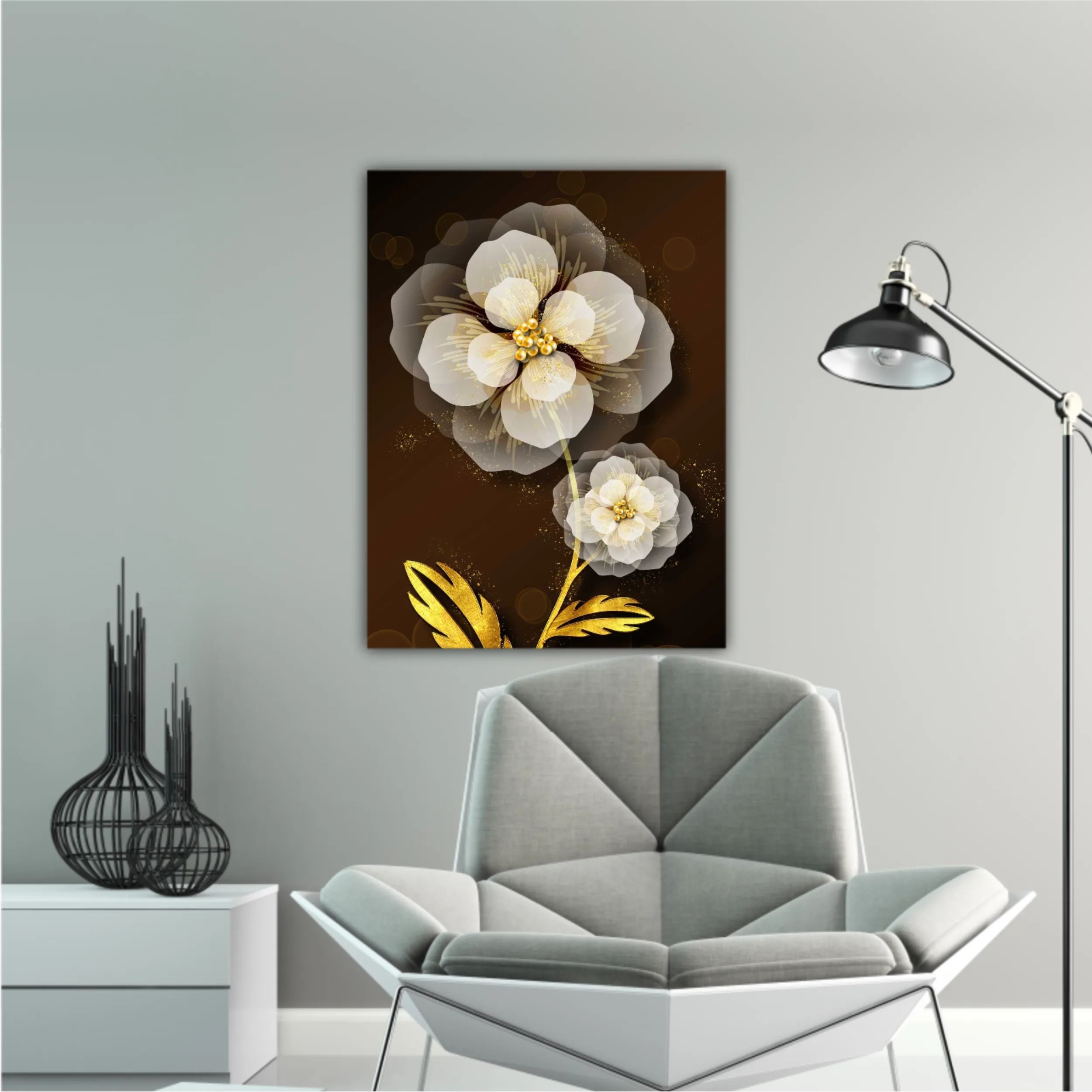 3d illustration of luxurious golden flower