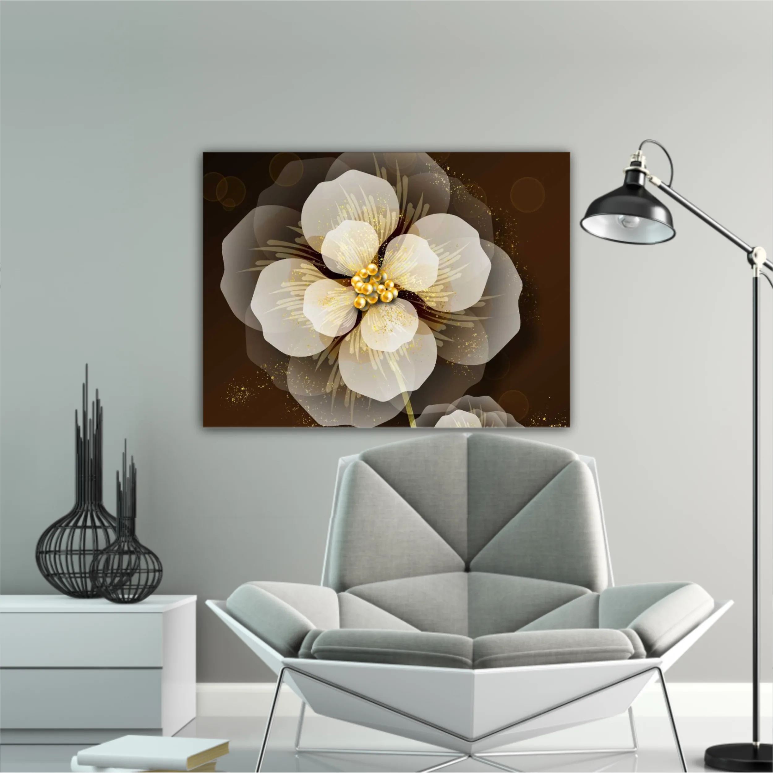 3d illustration of luxurious golden flower