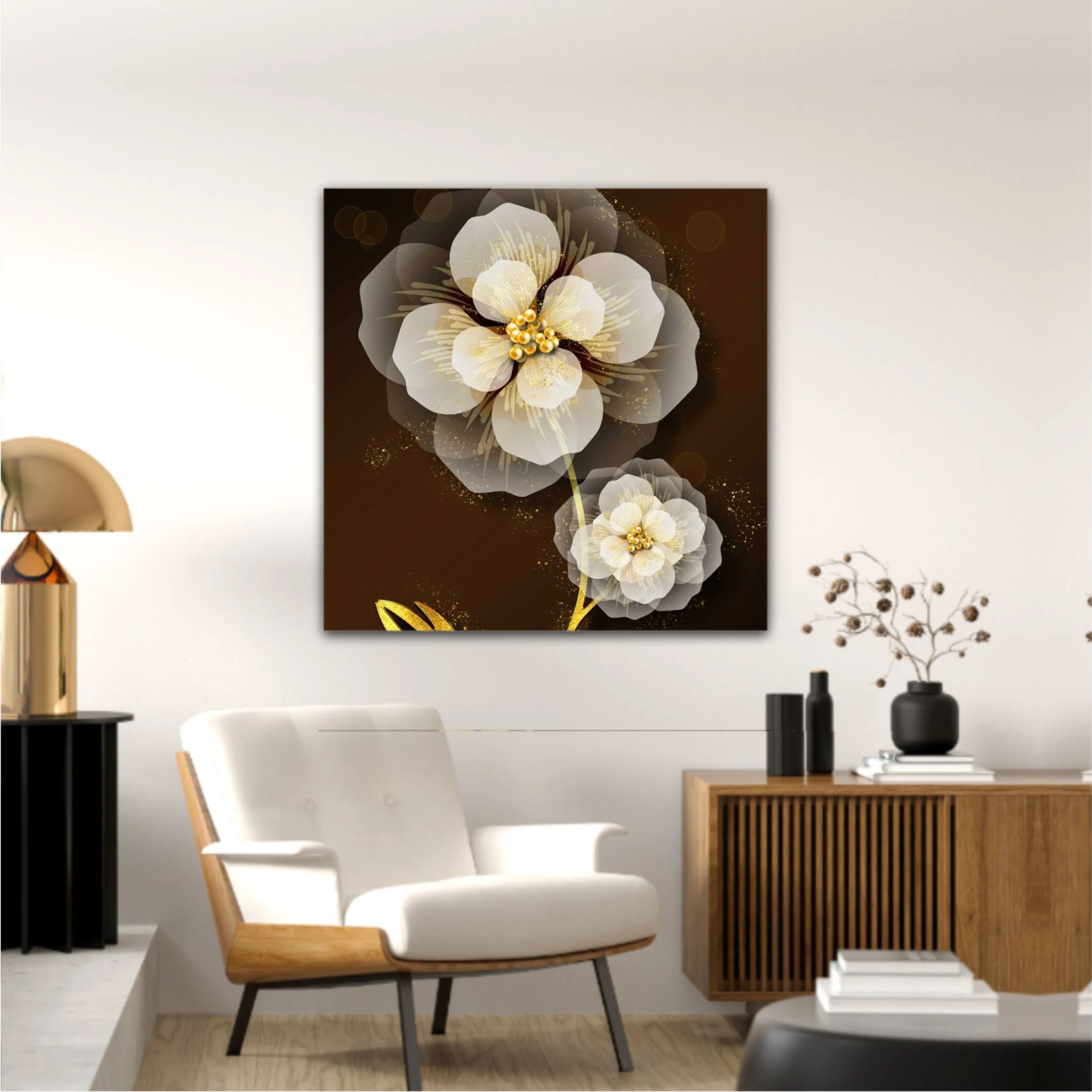 3d illustration of luxurious golden flower