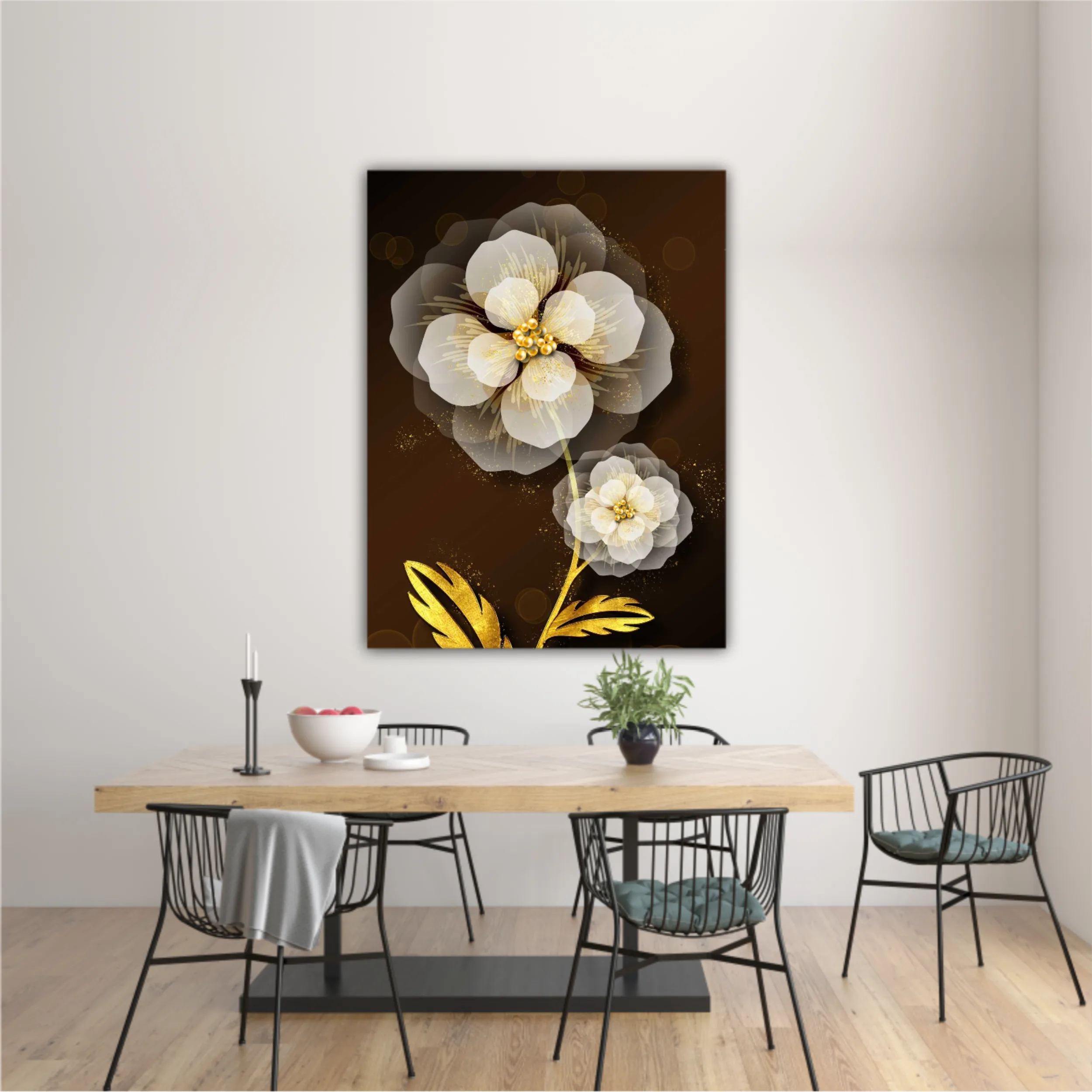 3d illustration of luxurious golden flower