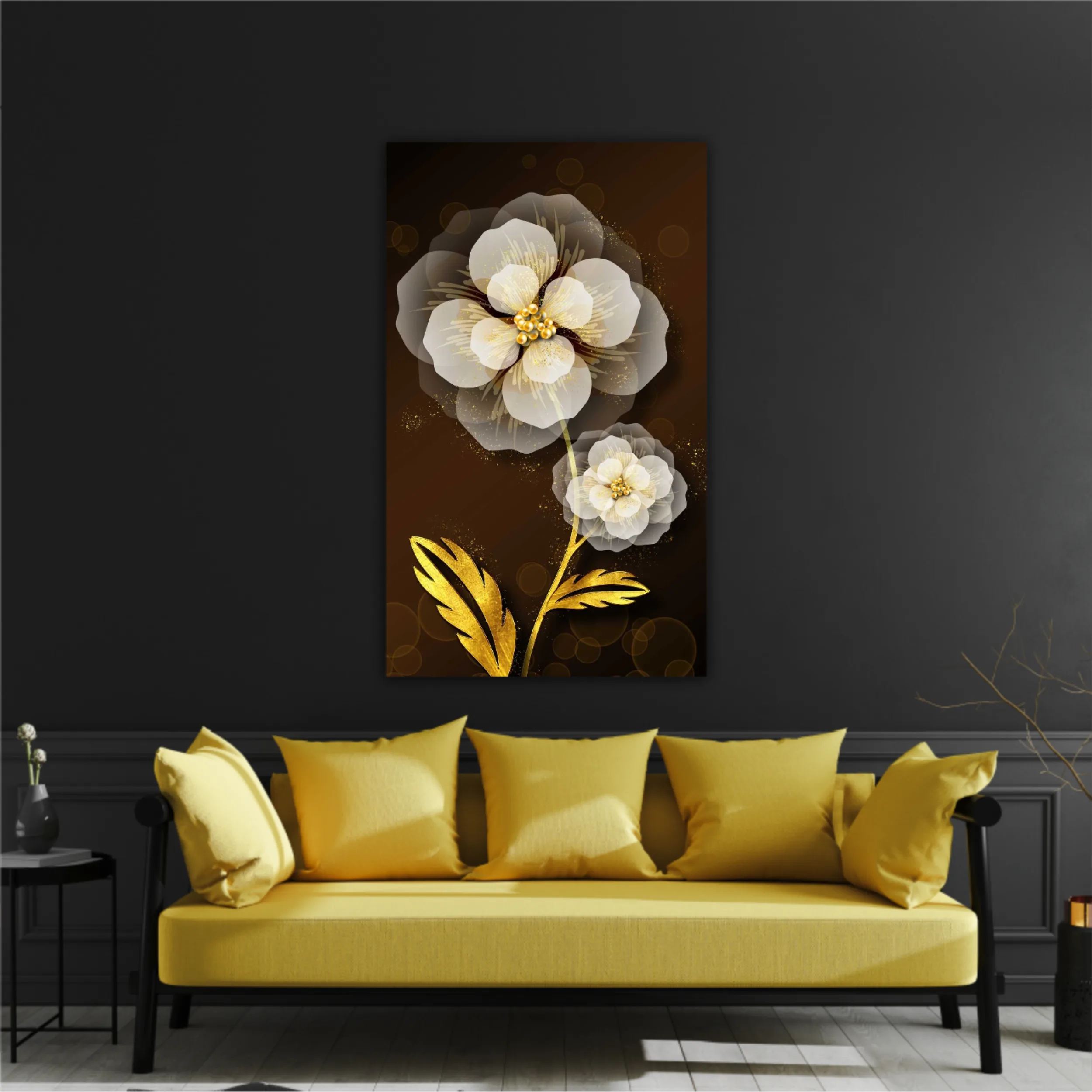 3d illustration of luxurious golden flower