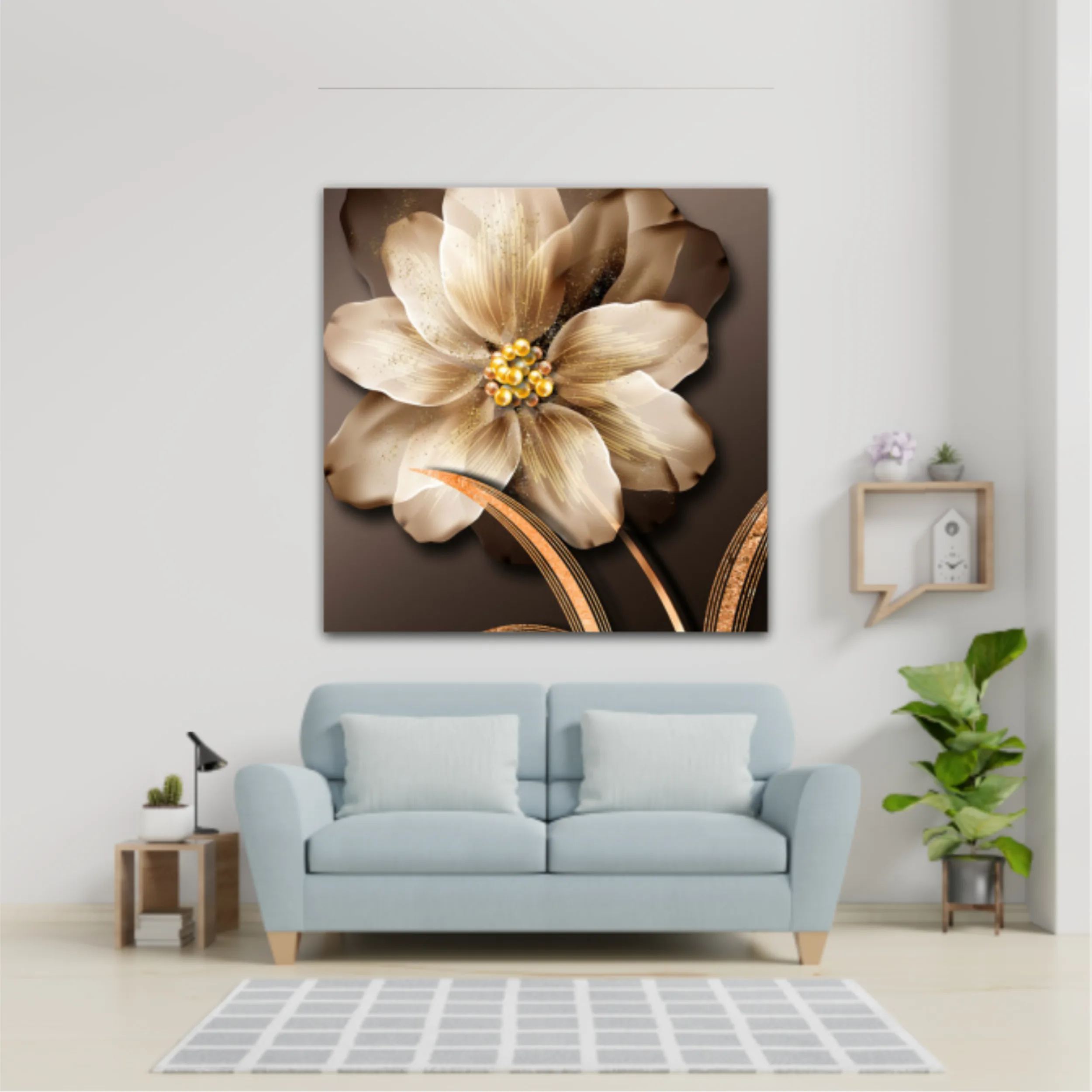 3d illustration of luxurious golden flower