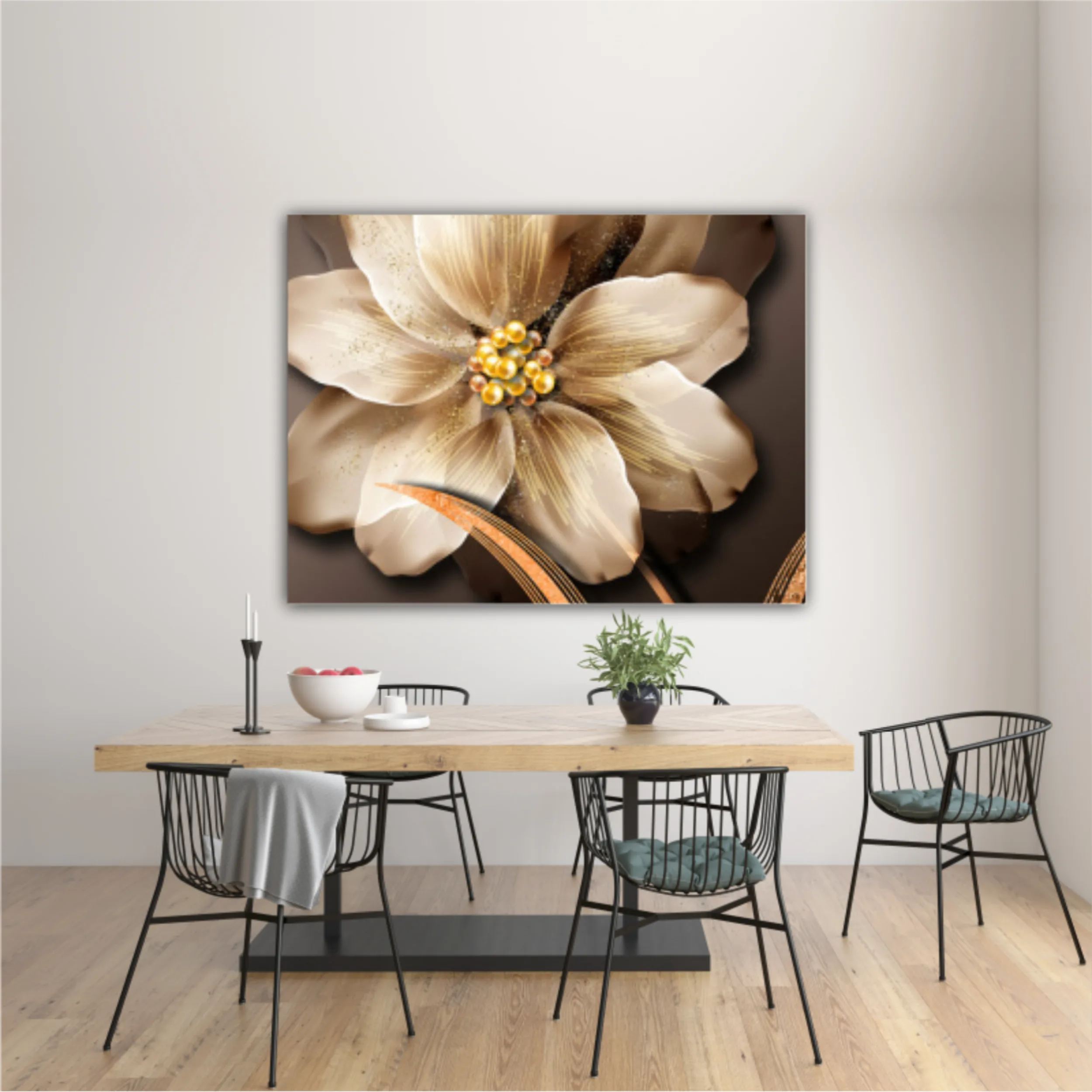 3d illustration of luxurious golden flower