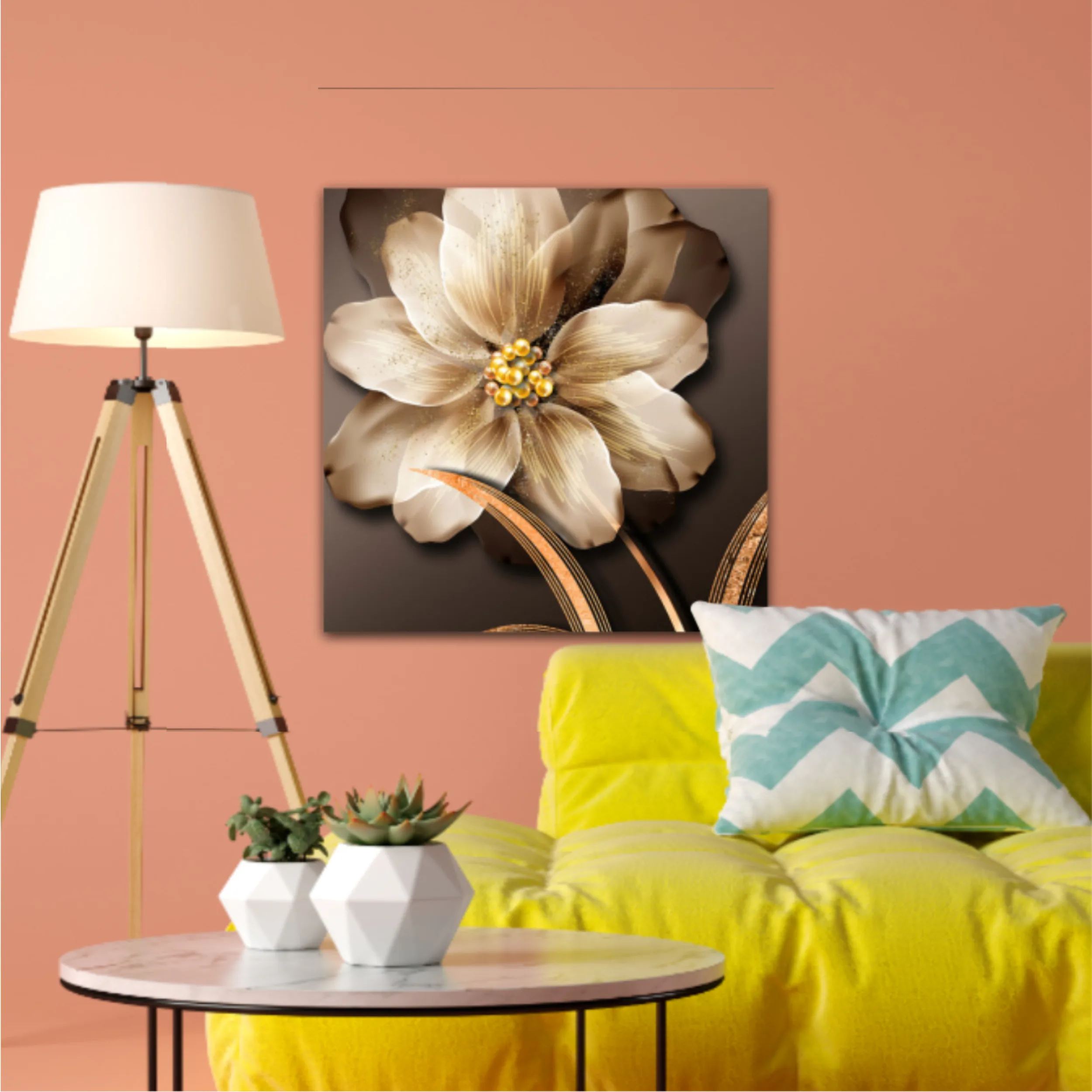 3d illustration of luxurious golden flower