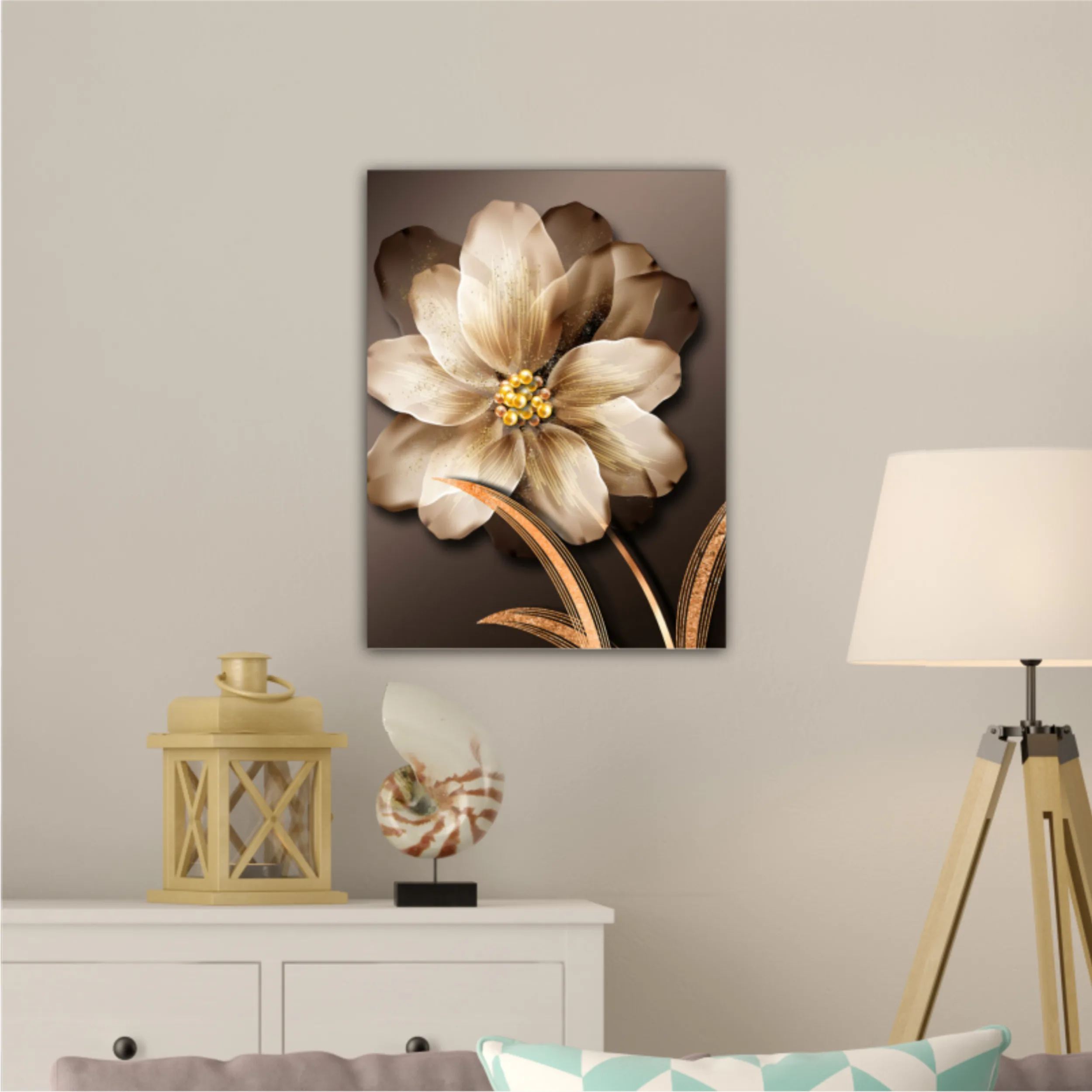 3d illustration of luxurious golden flower