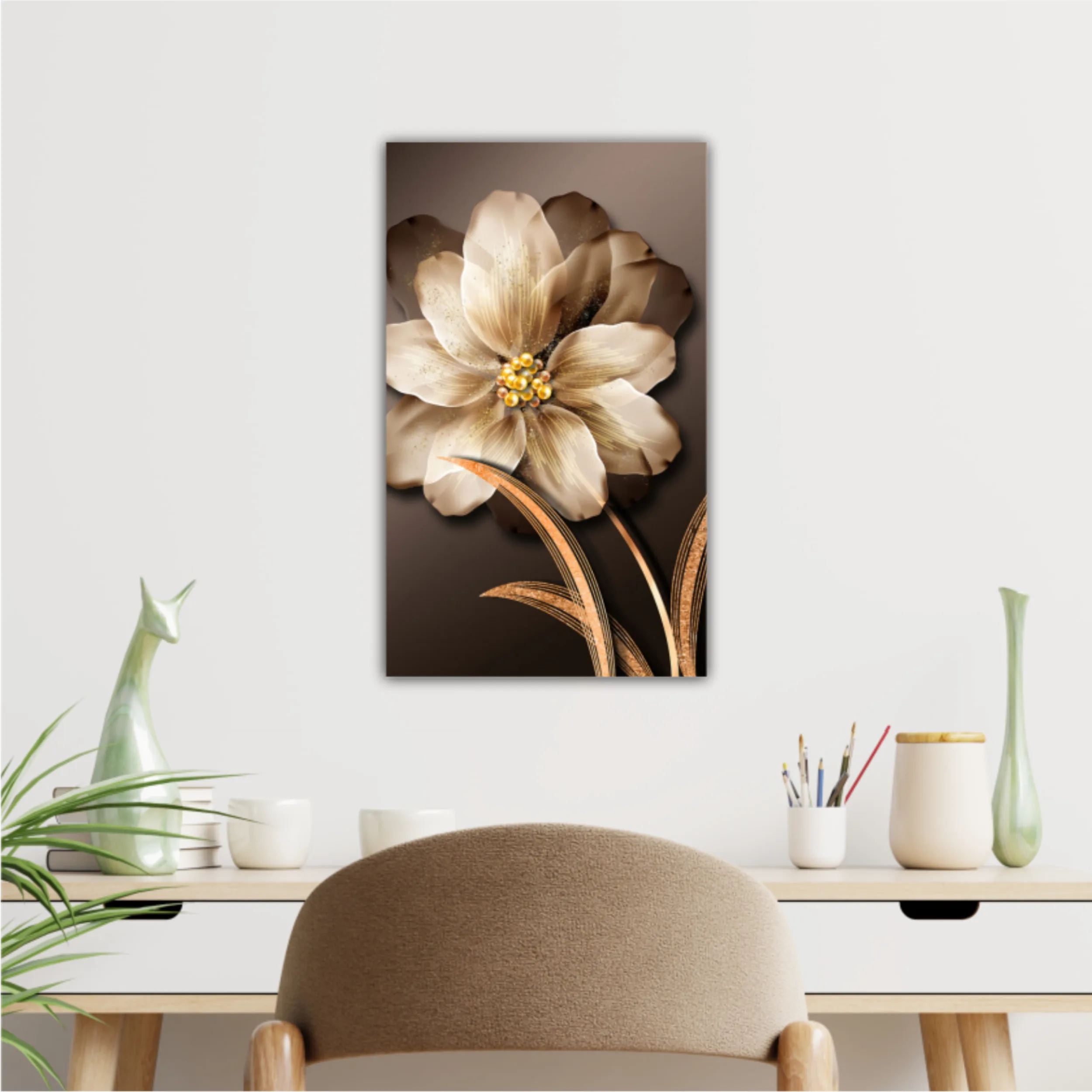 3d illustration of luxurious golden flower