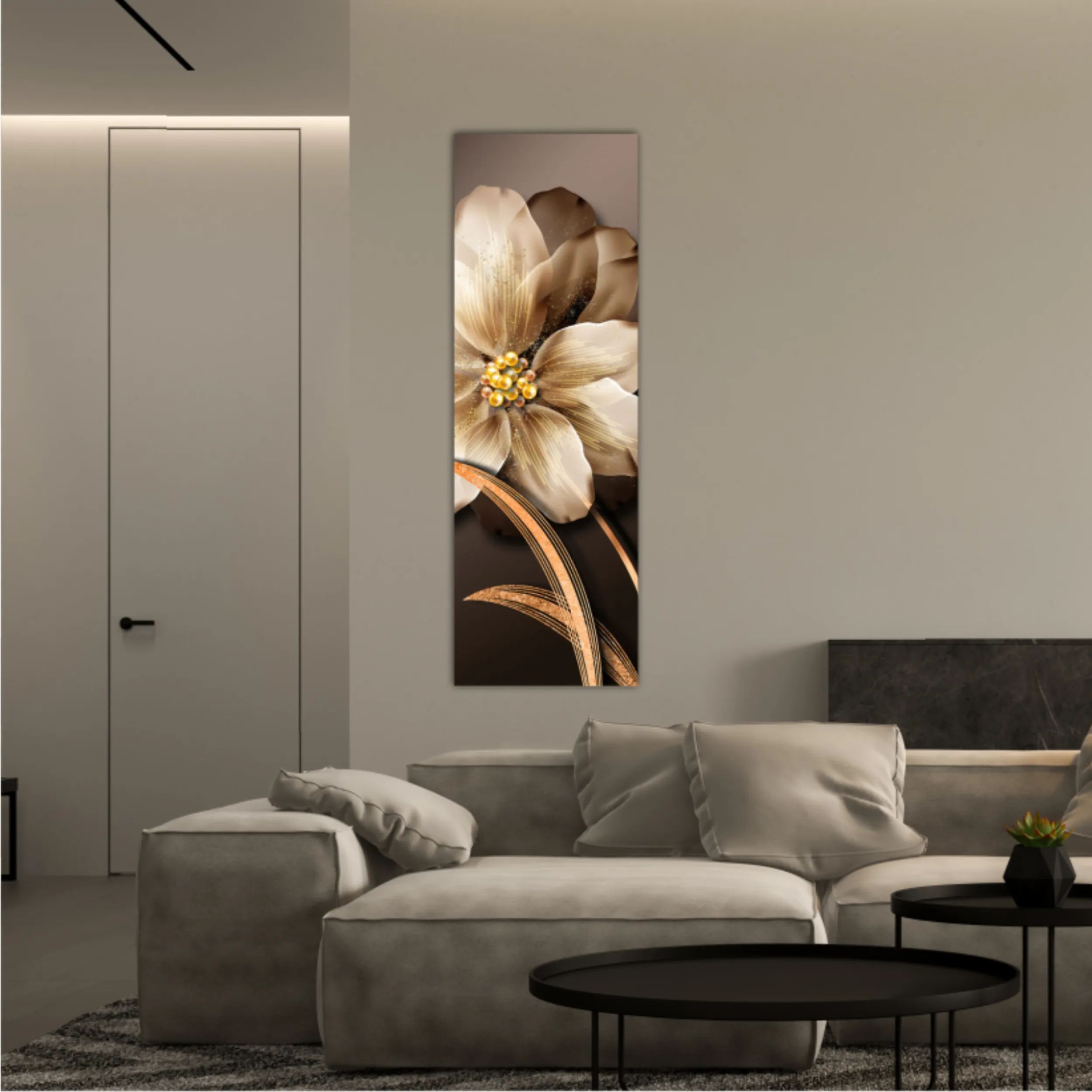 3d illustration of luxurious golden flower