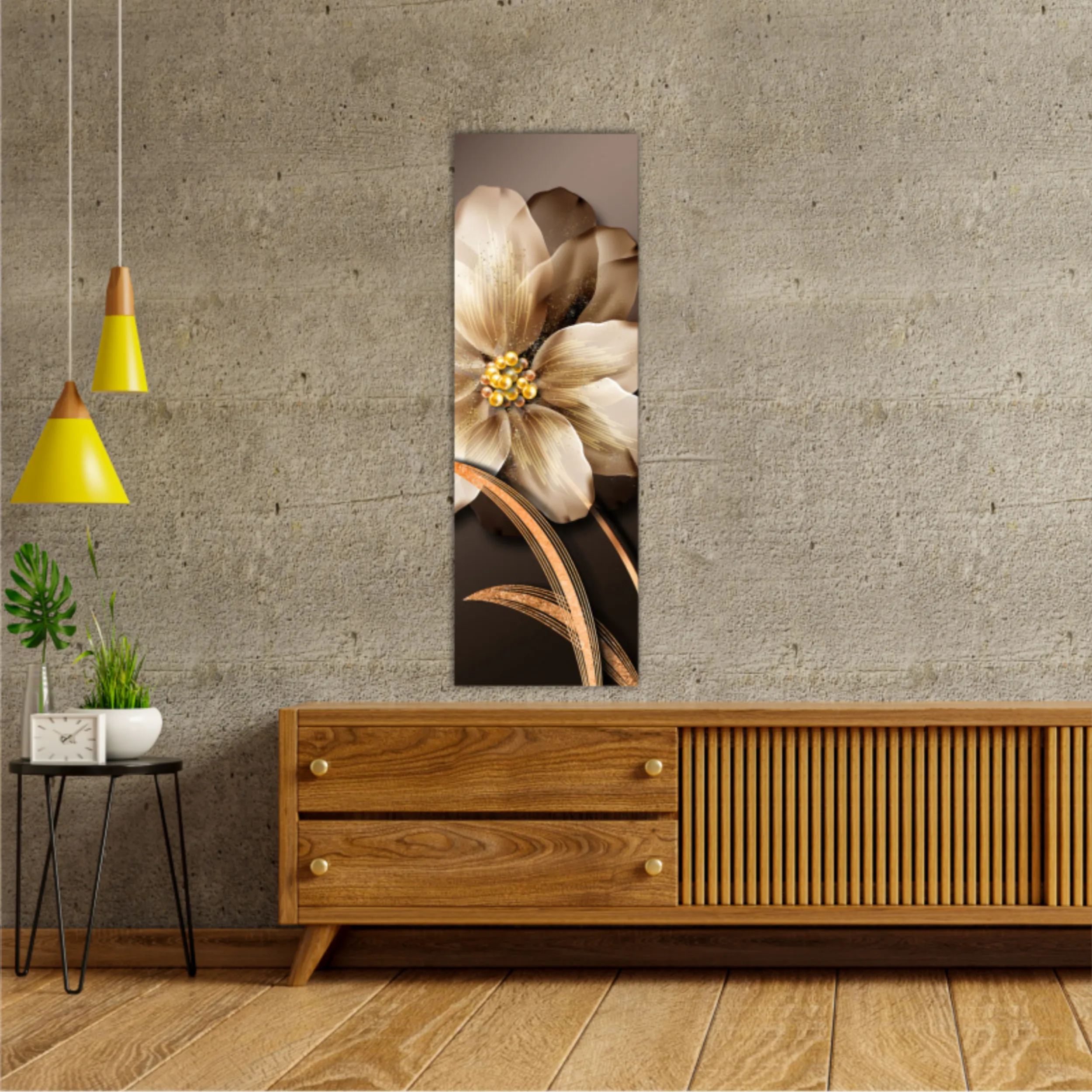 3d illustration of luxurious golden flower