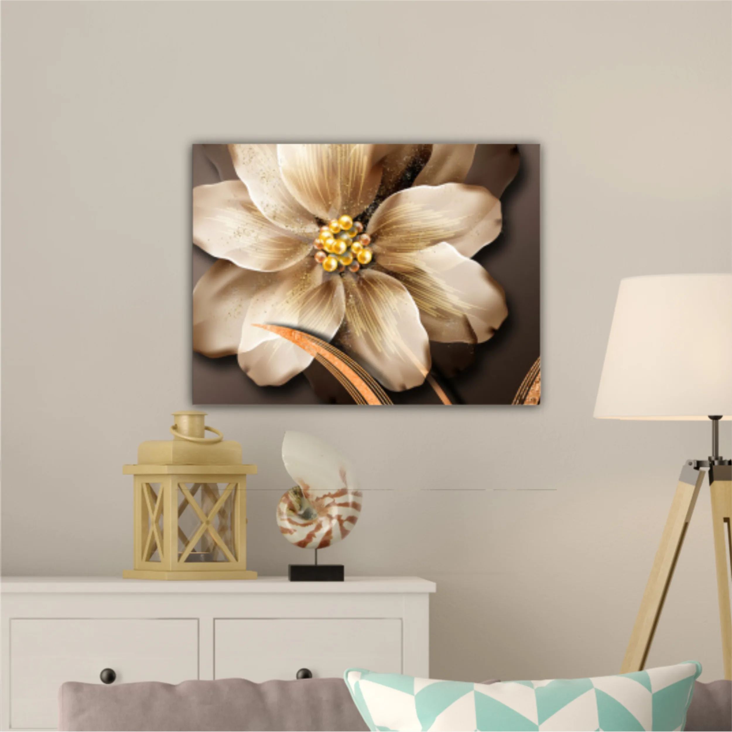 3d illustration of luxurious golden flower