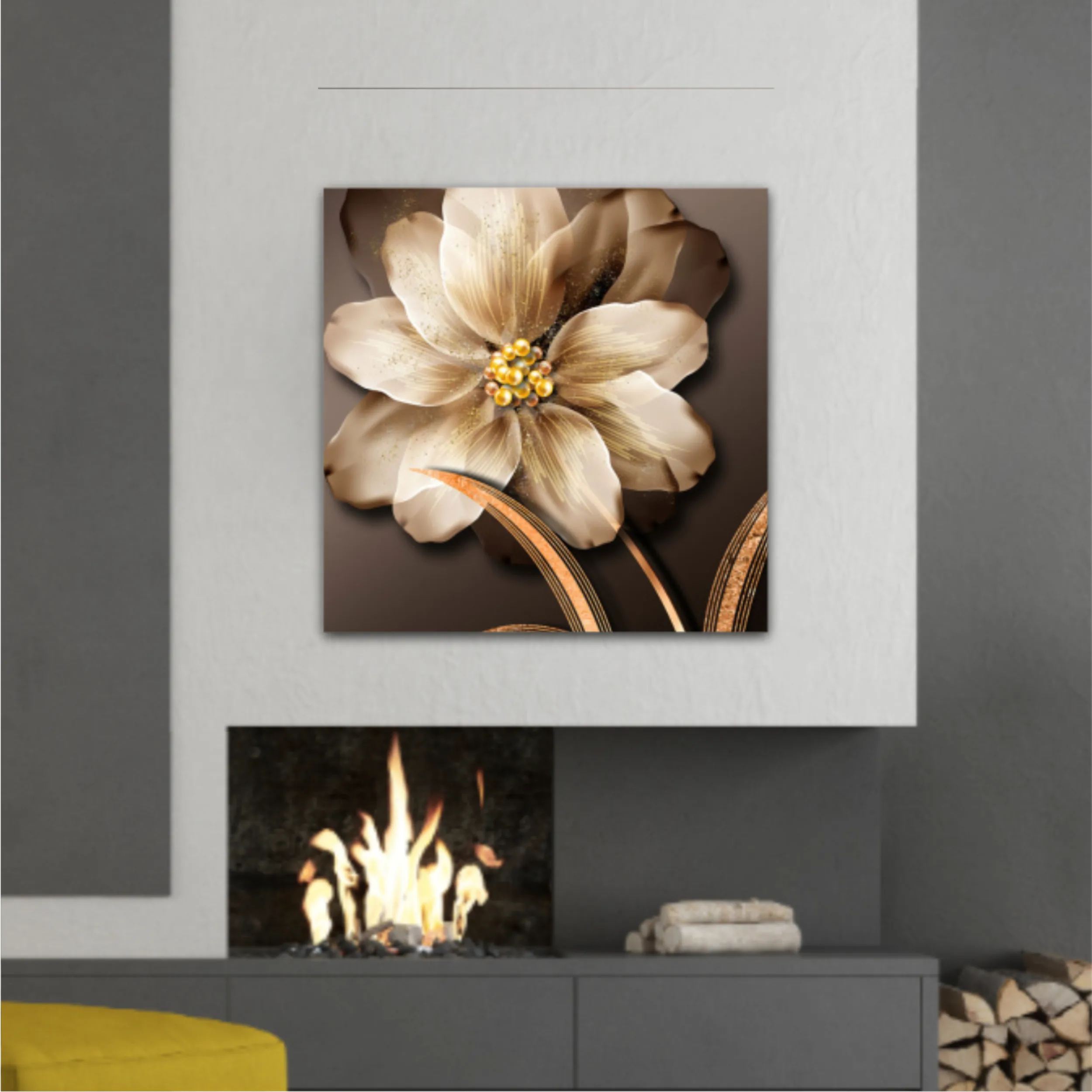 3d illustration of luxurious golden flower