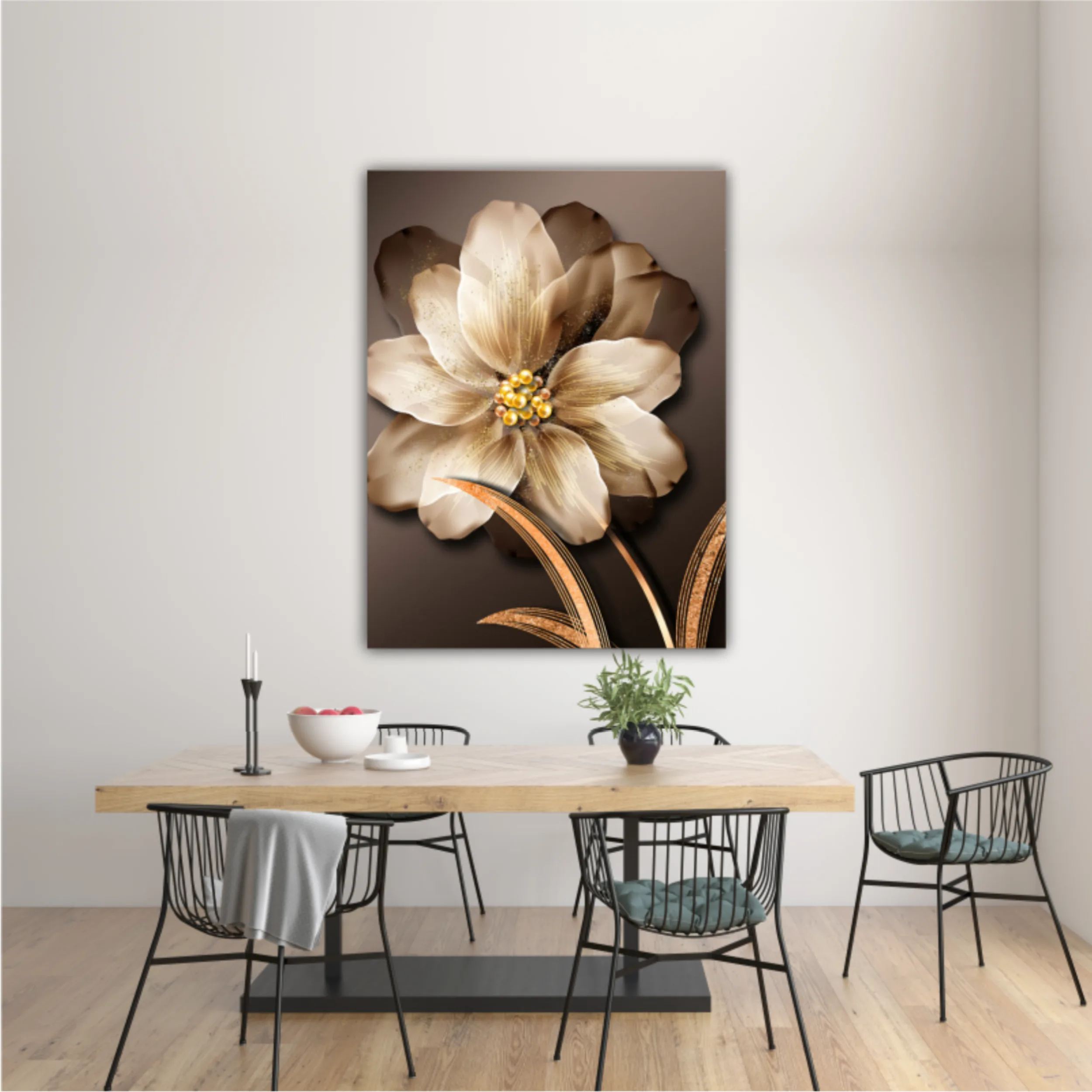 3d illustration of luxurious golden flower