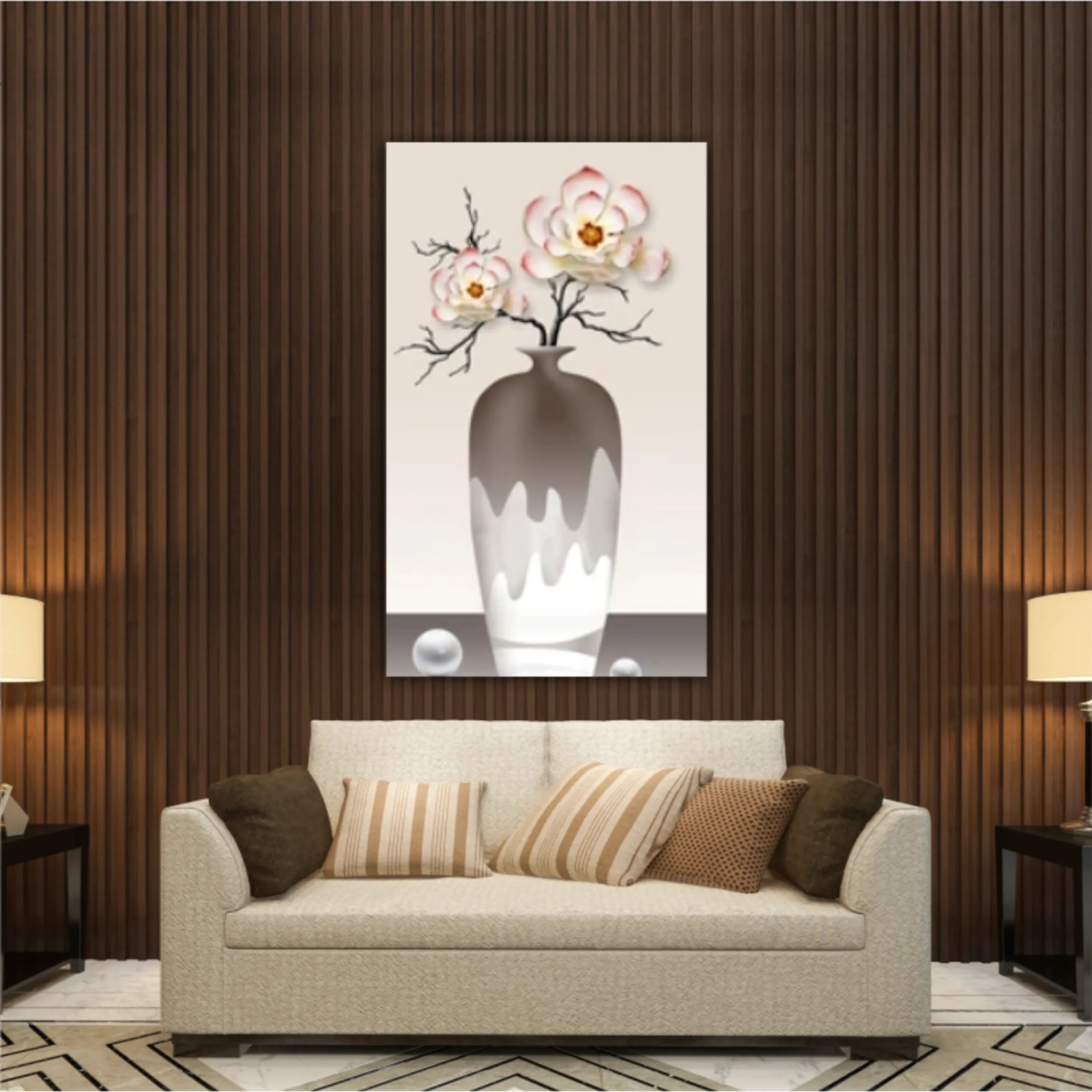 3d illustration of luxury floral wallpaper 