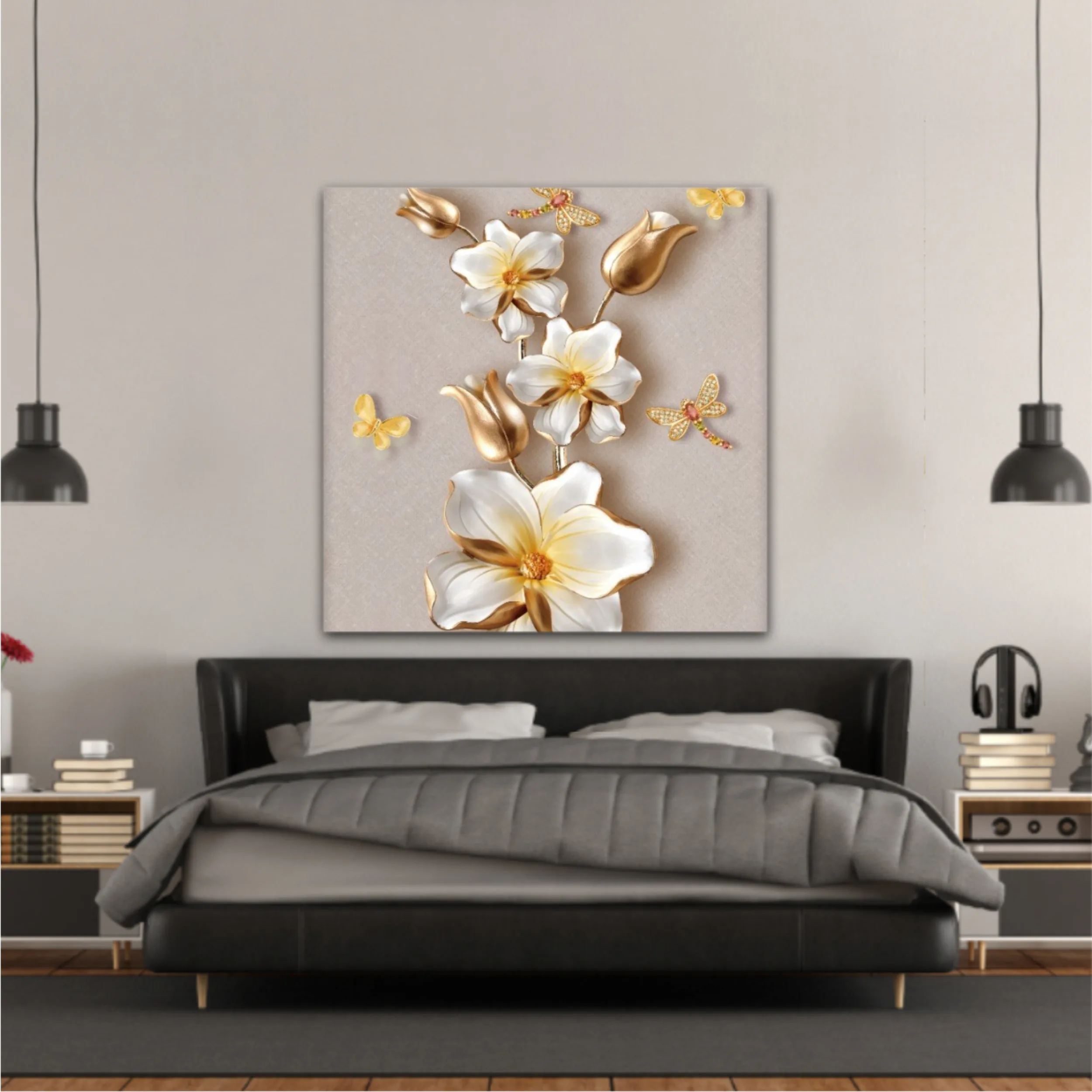 3d illustration of flowers and butterflies