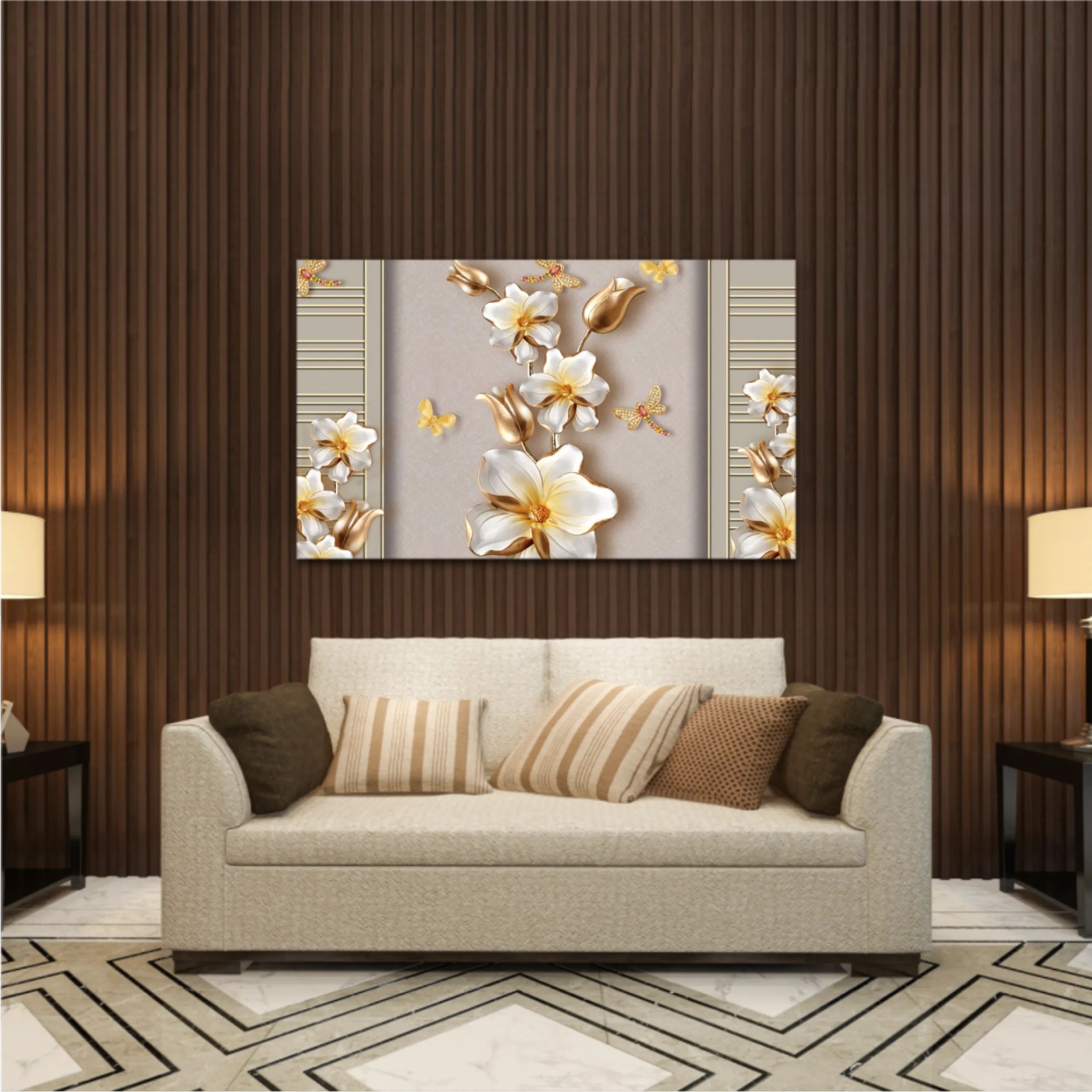 3d illustration of flowers and butterflies