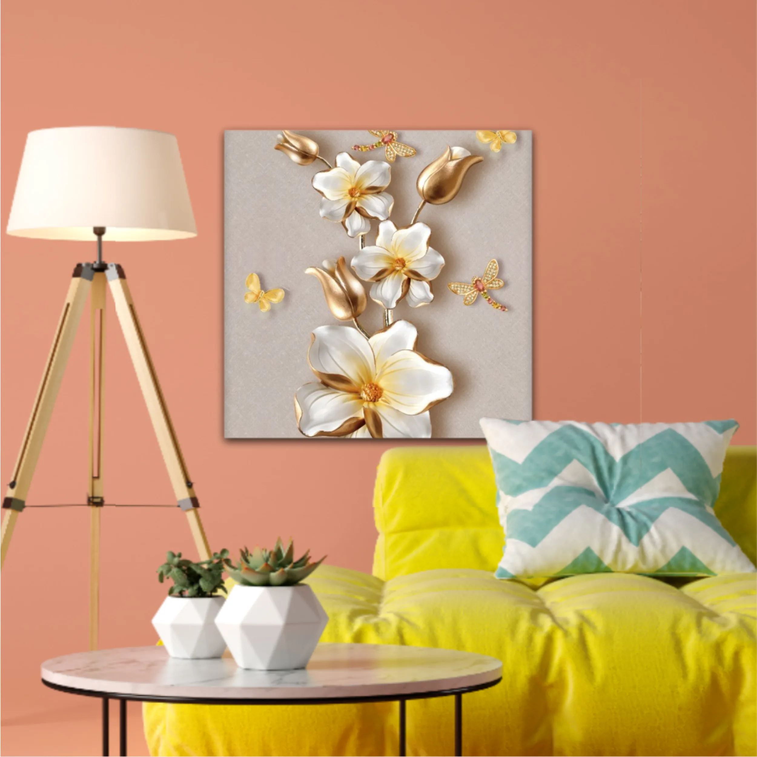 3d illustration of flowers and butterflies