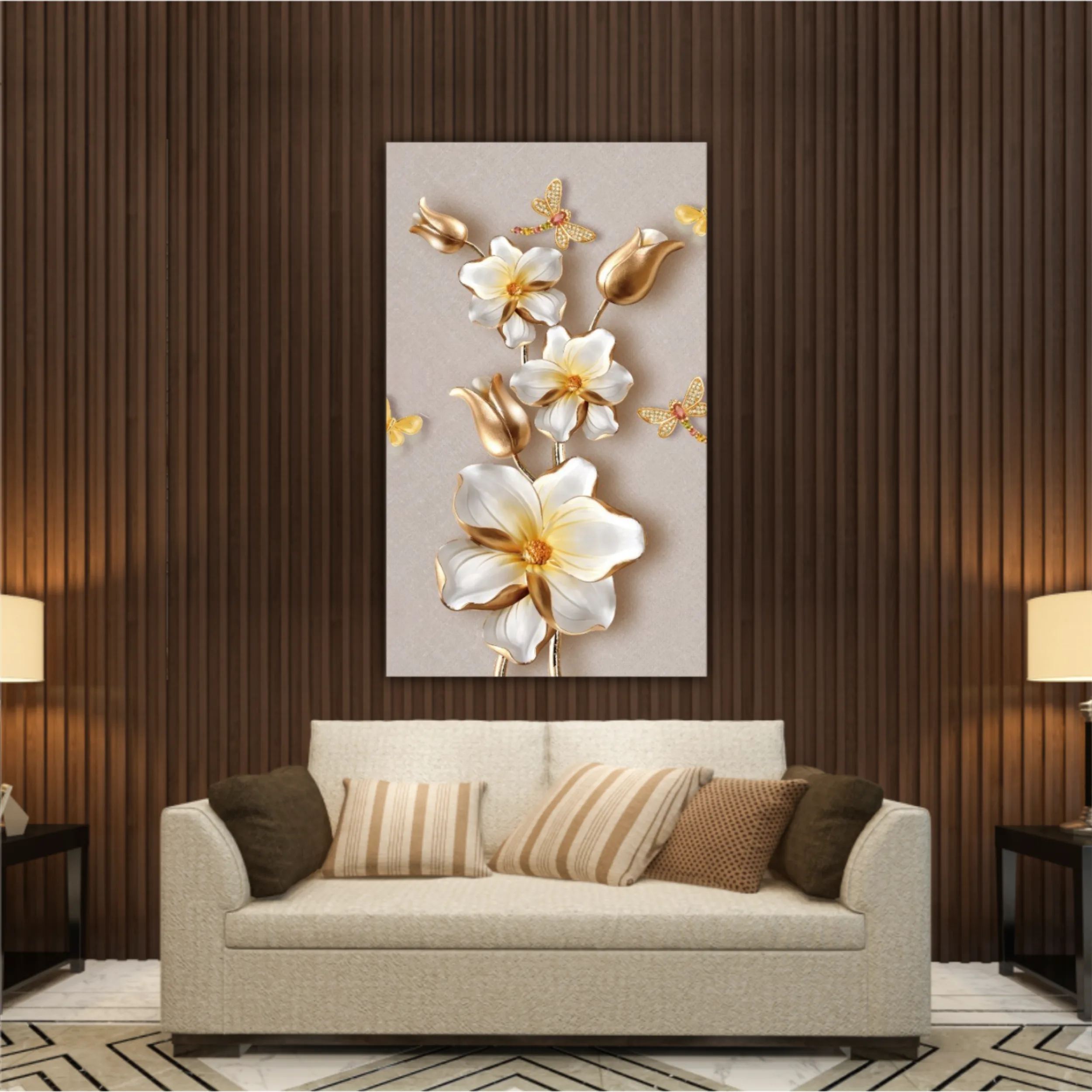 3d illustration of flowers and butterflies