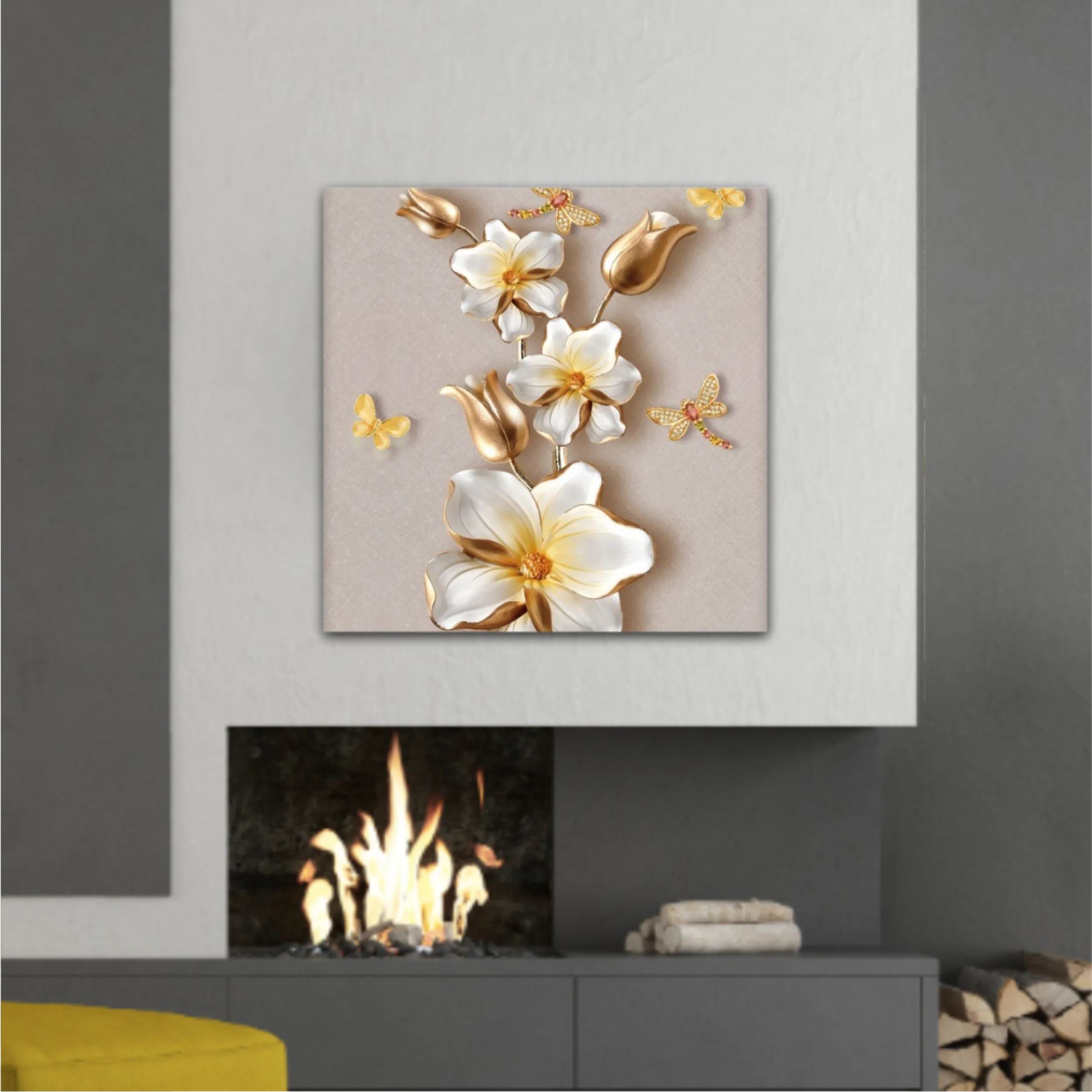 3d illustration of flowers and butterflies