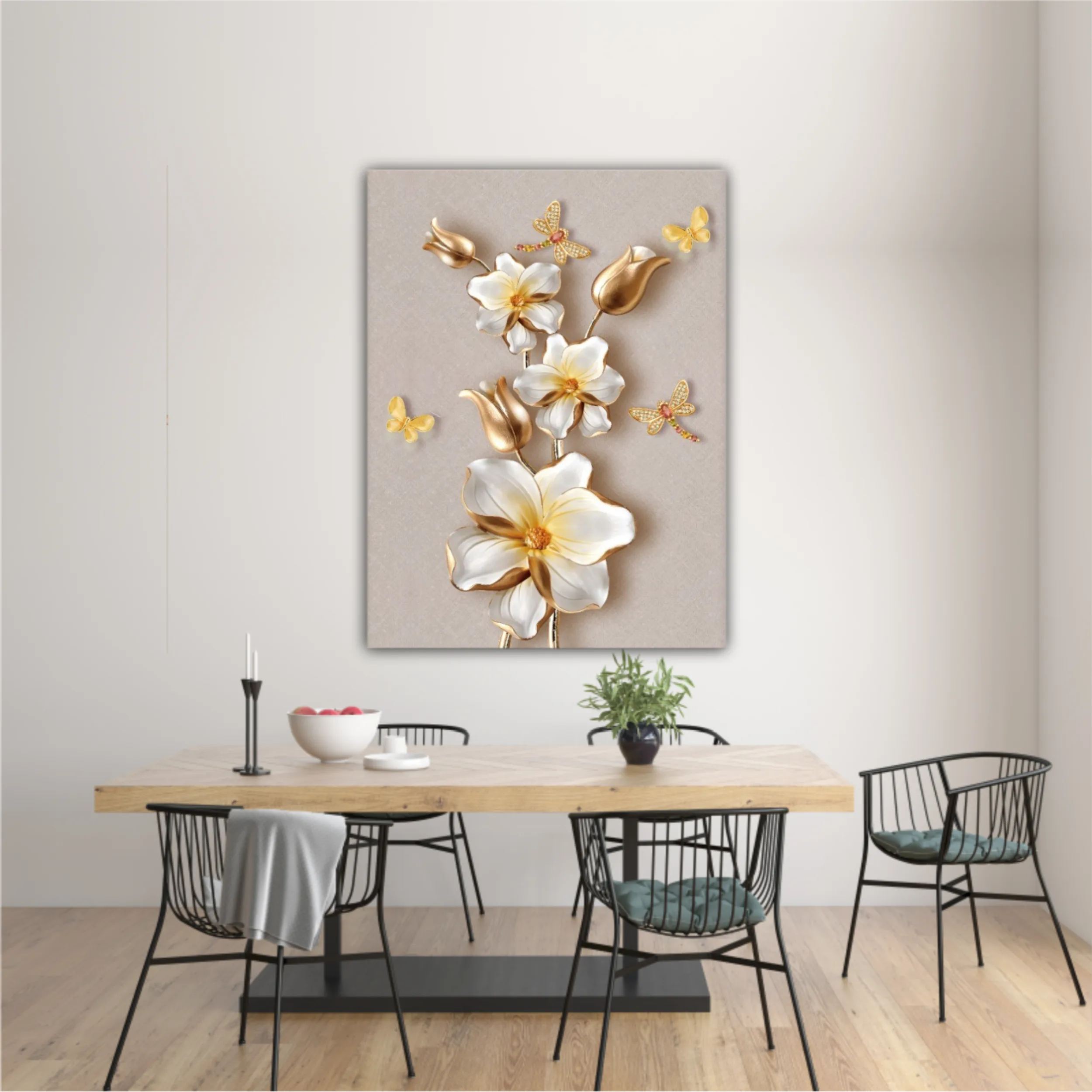 3d illustration of flowers and butterflies