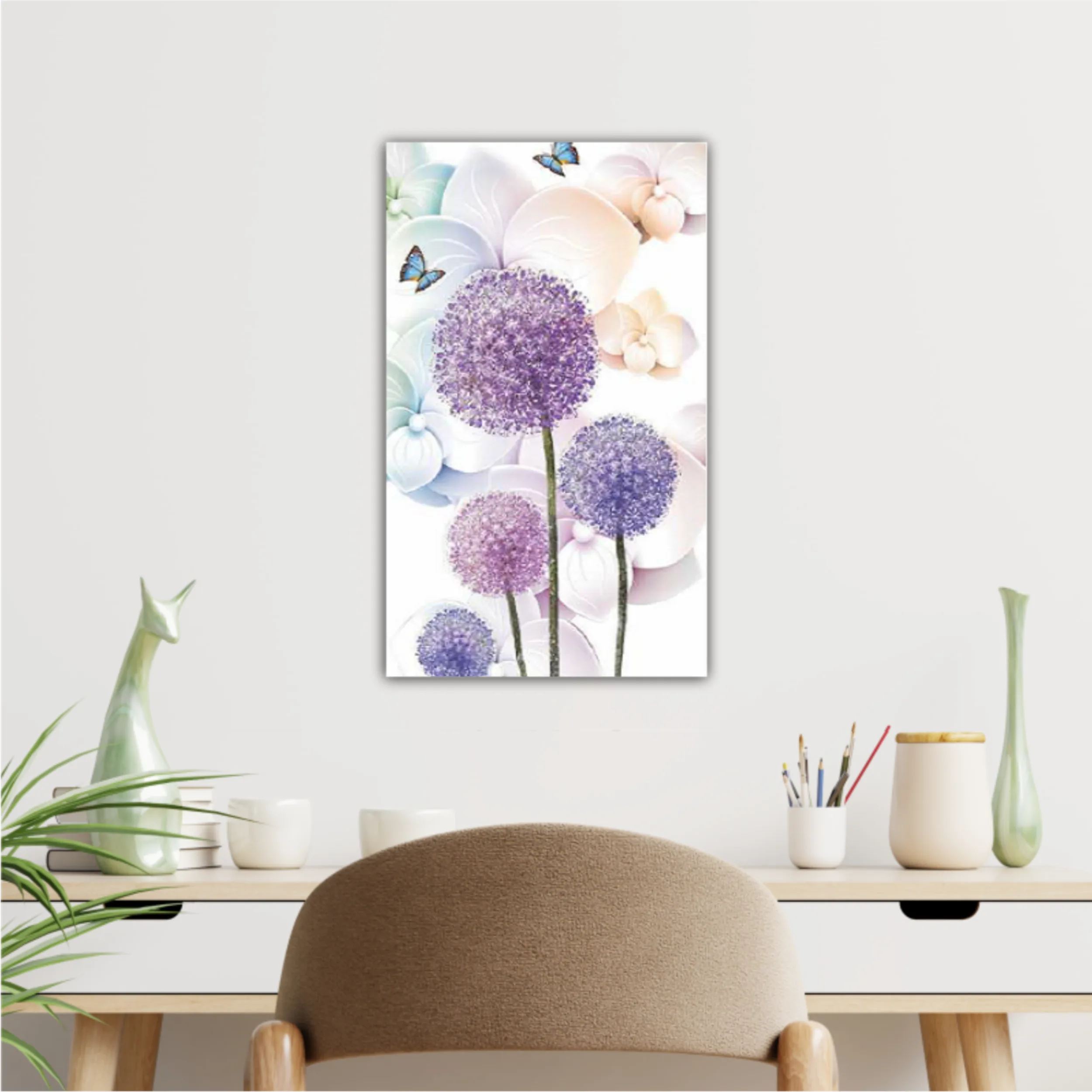 3D illustration of beautiful dandelion flowers