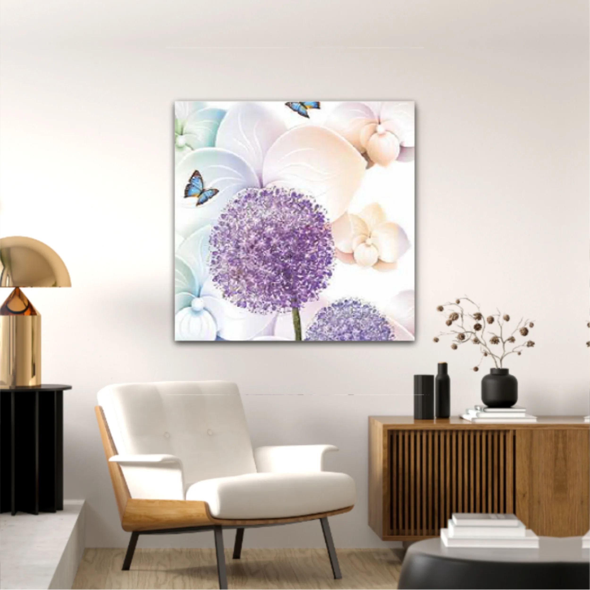 3D illustration of beautiful dandelion flowers