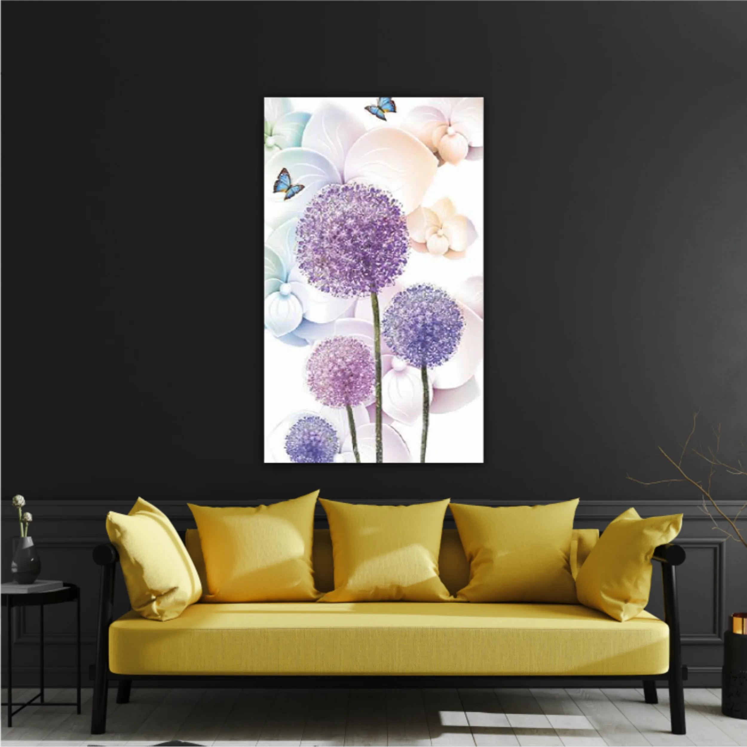 3D illustration of beautiful dandelion flowers