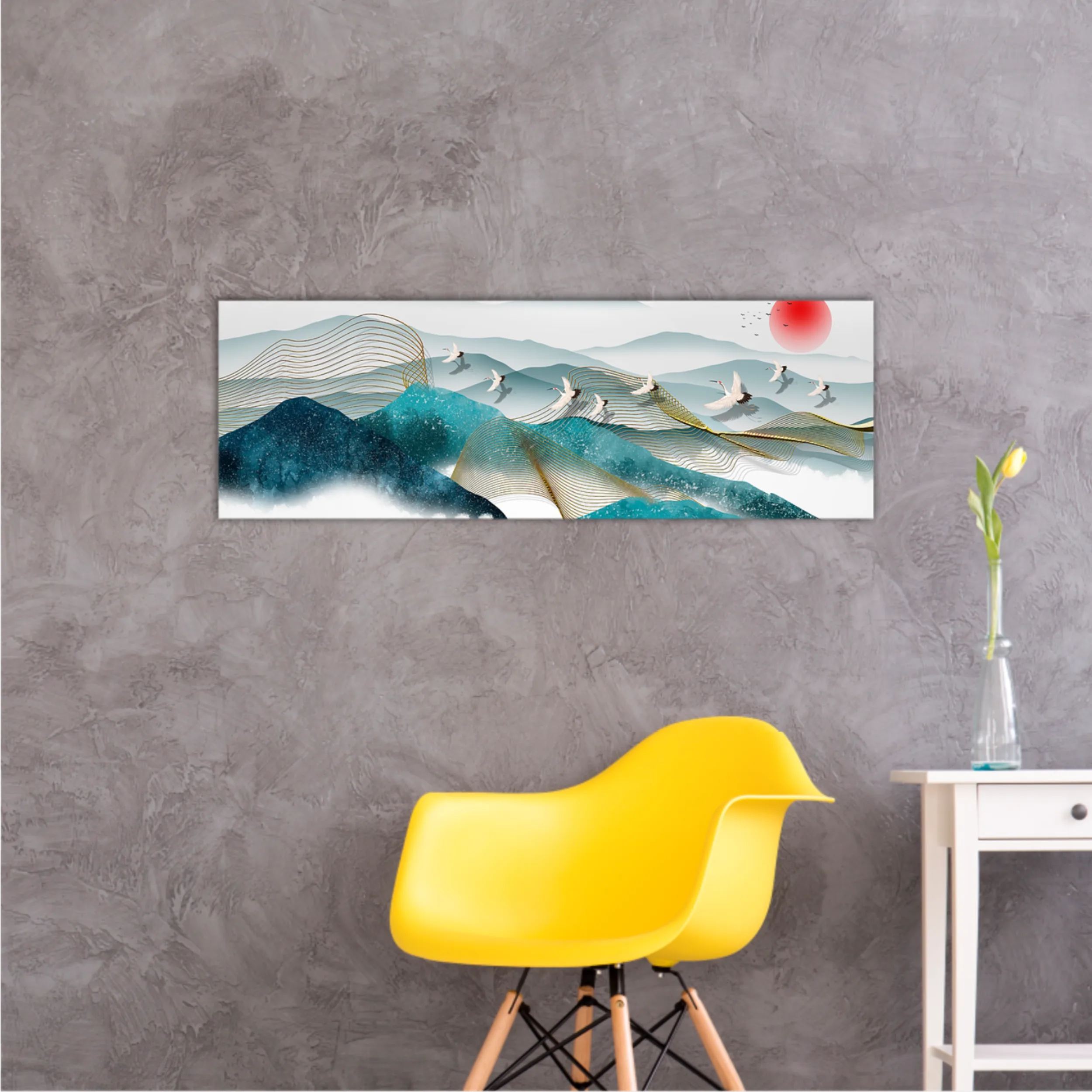 3d illustration image of mountain river water and cloud