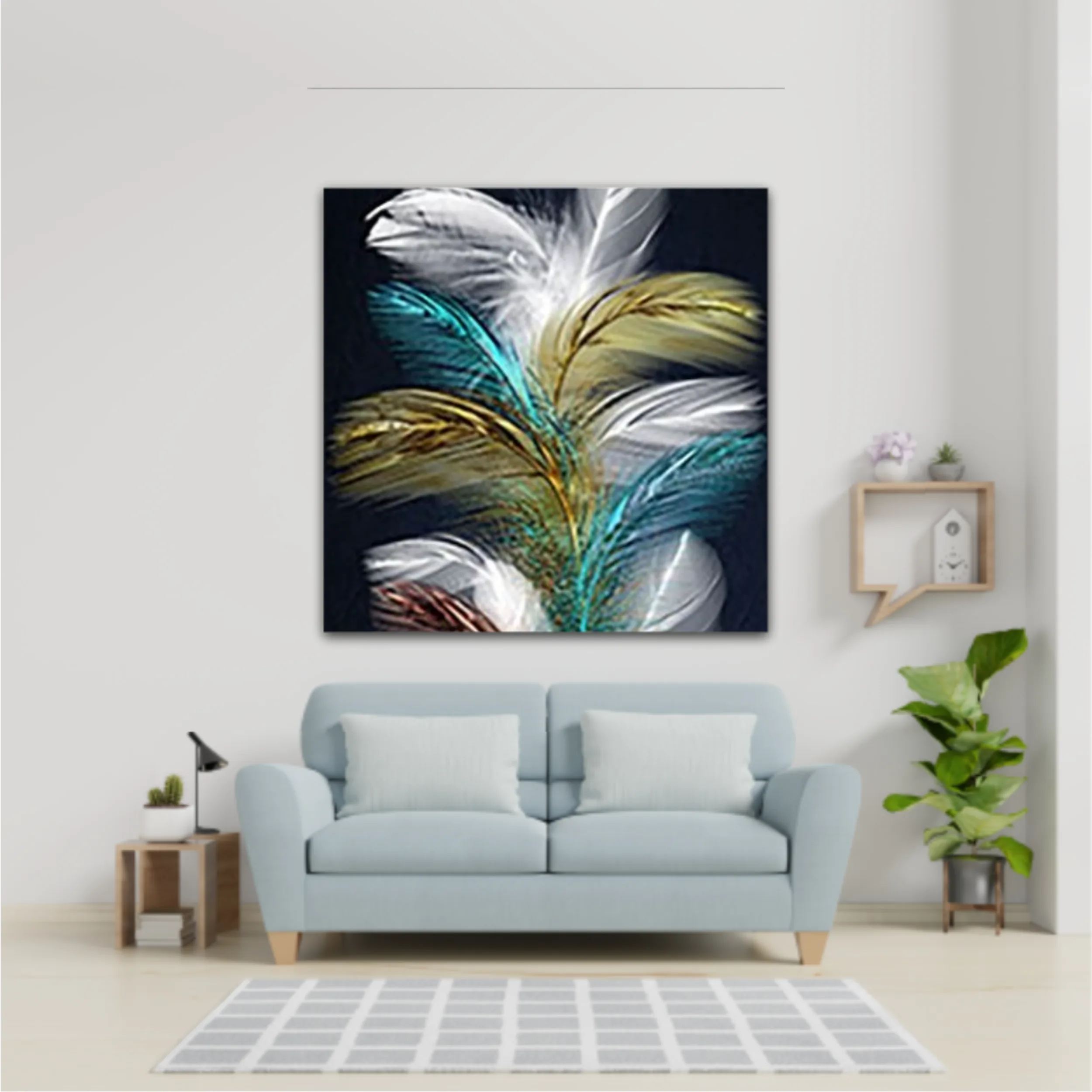 3d illustration of feathers. Luxurious abstract art digital painting