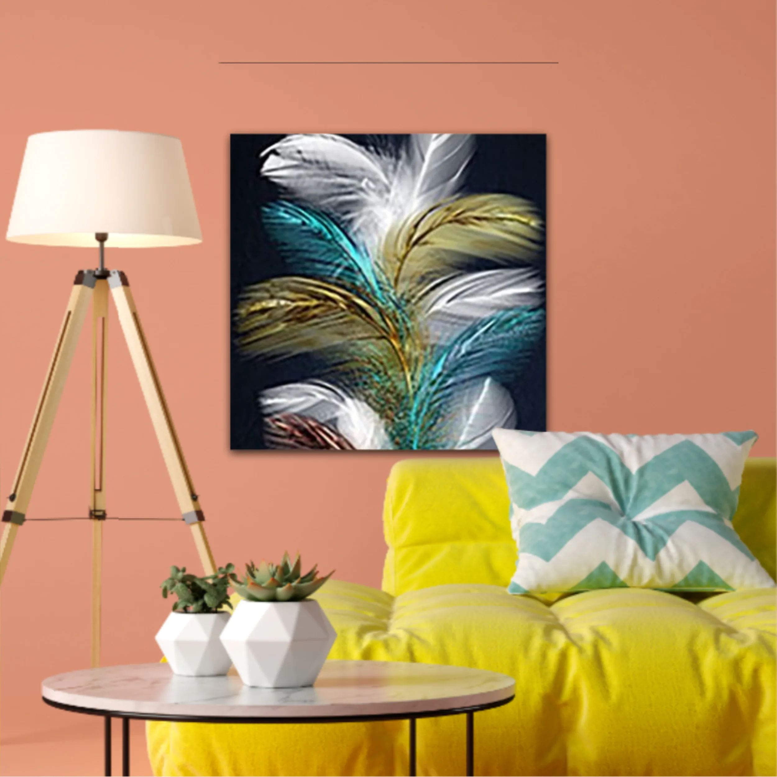 3d illustration of feathers. Luxurious abstract art digital painting