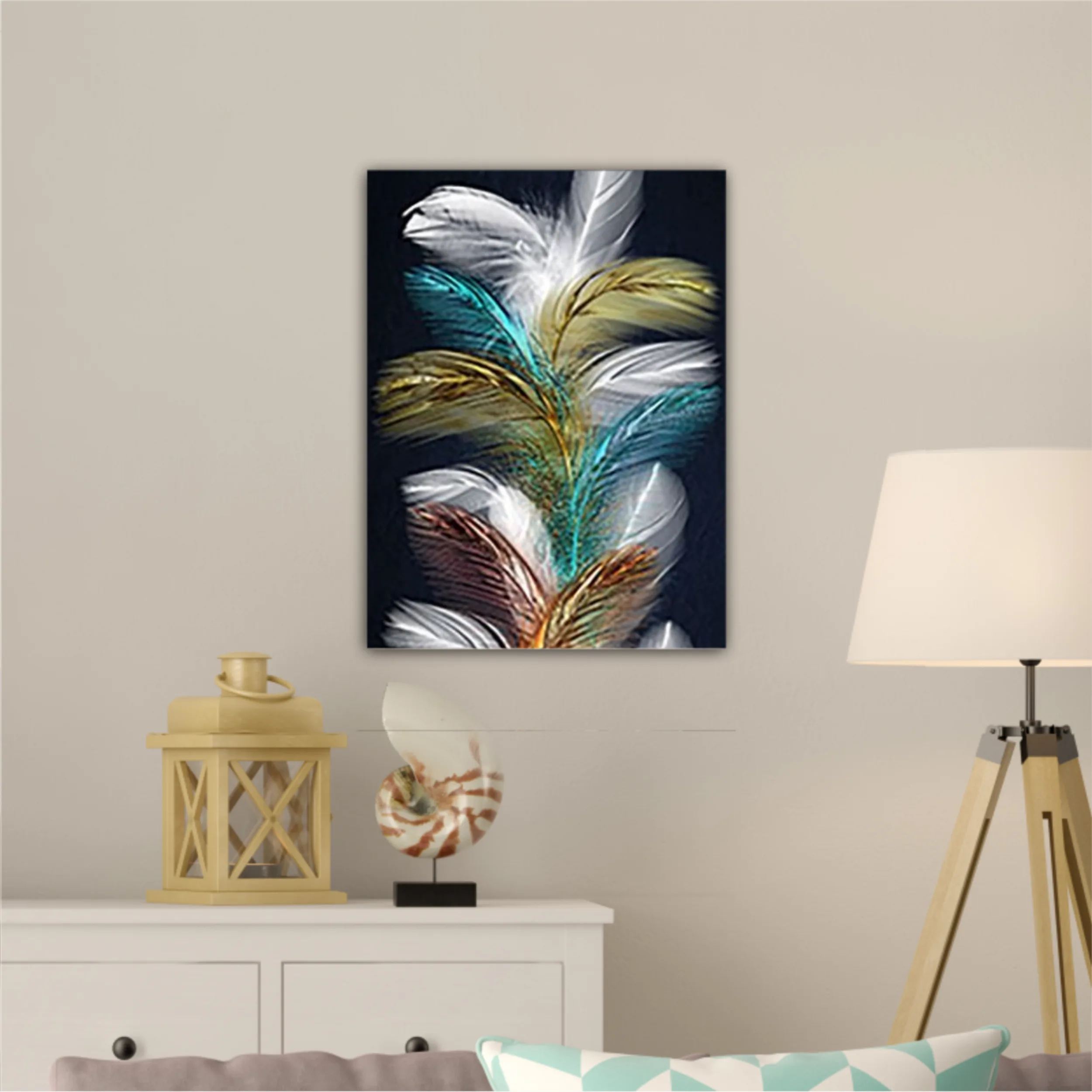 3d illustration of feathers. Luxurious abstract art digital painting