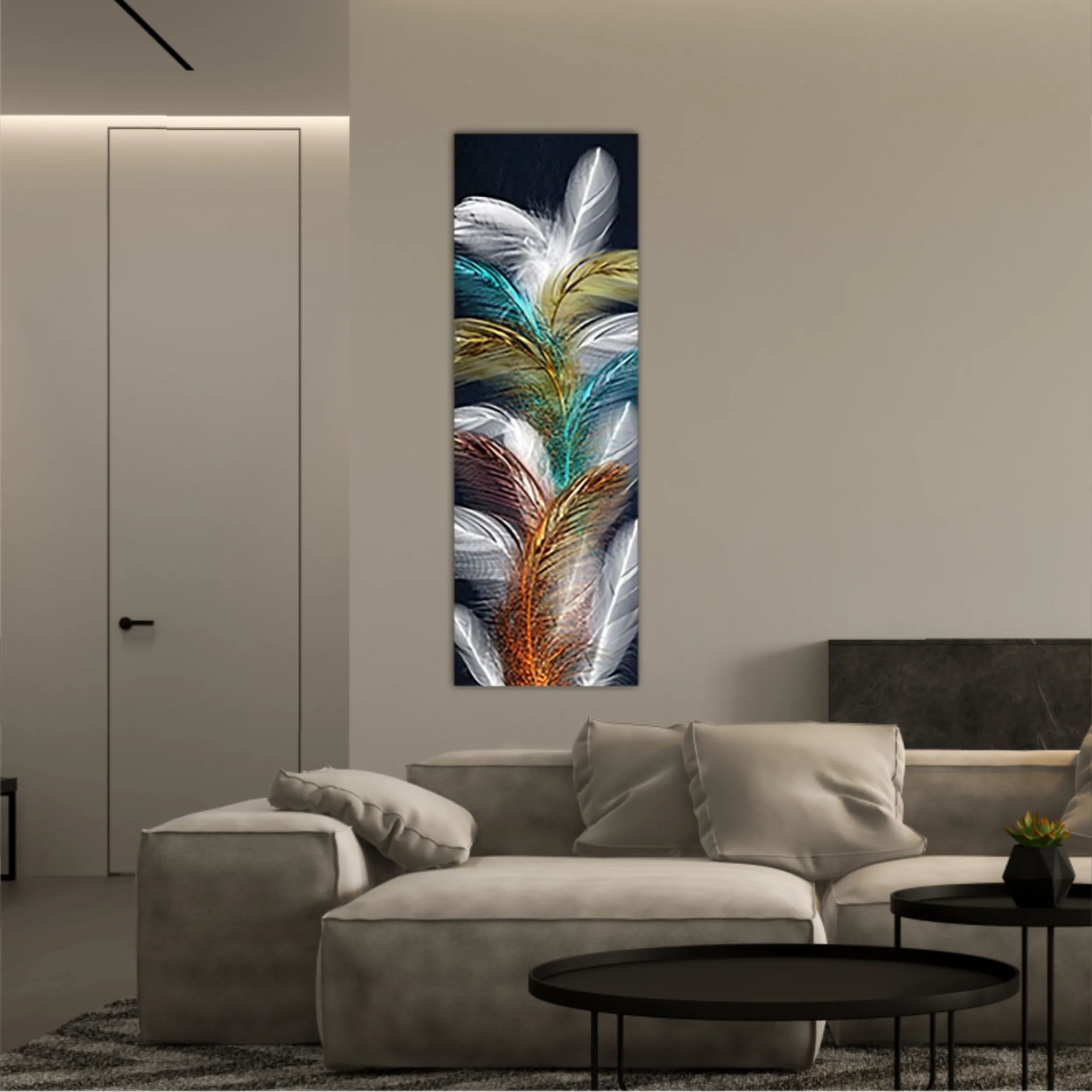 3d illustration of feathers. Luxurious abstract art digital painting