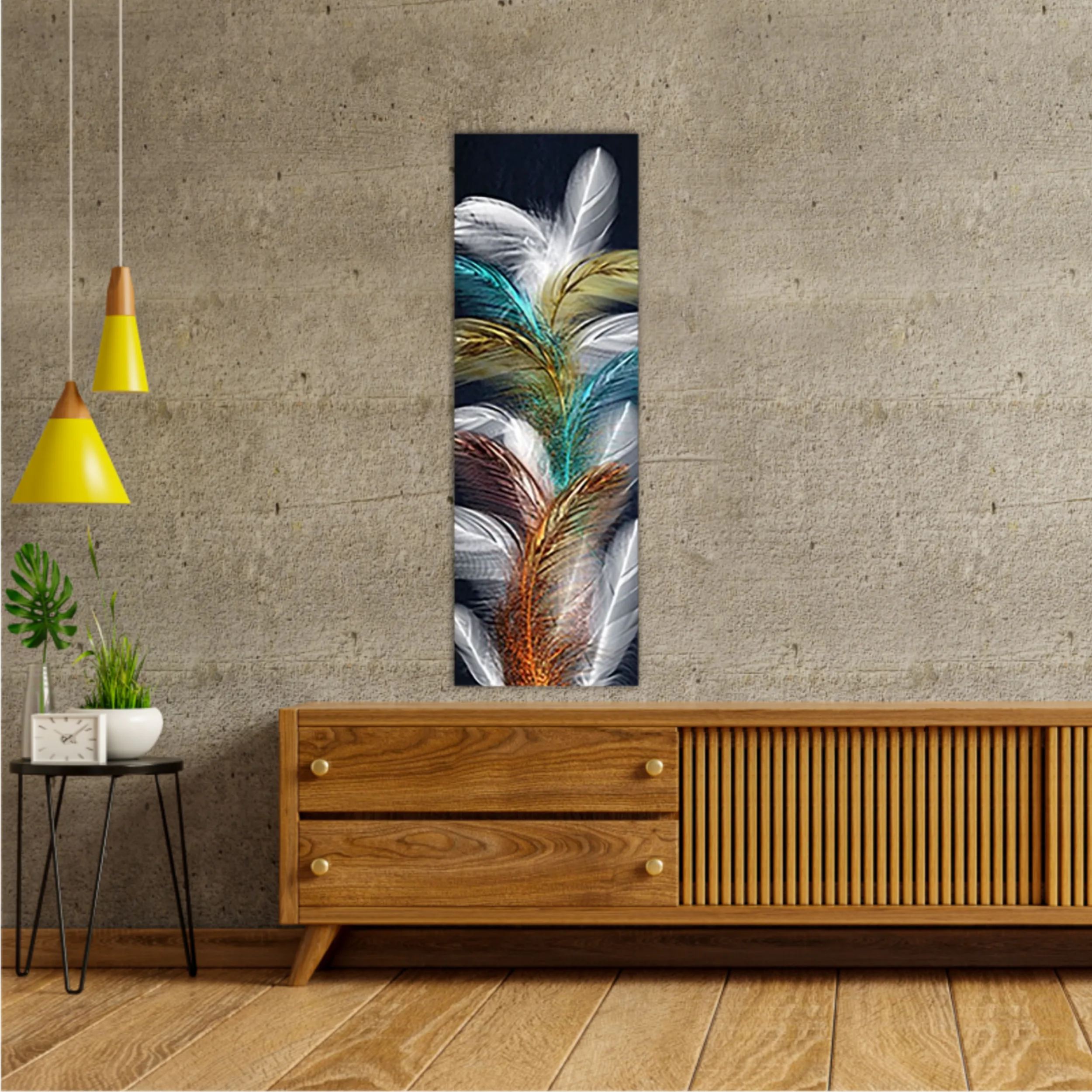 3d illustration of feathers. Luxurious abstract art digital painting