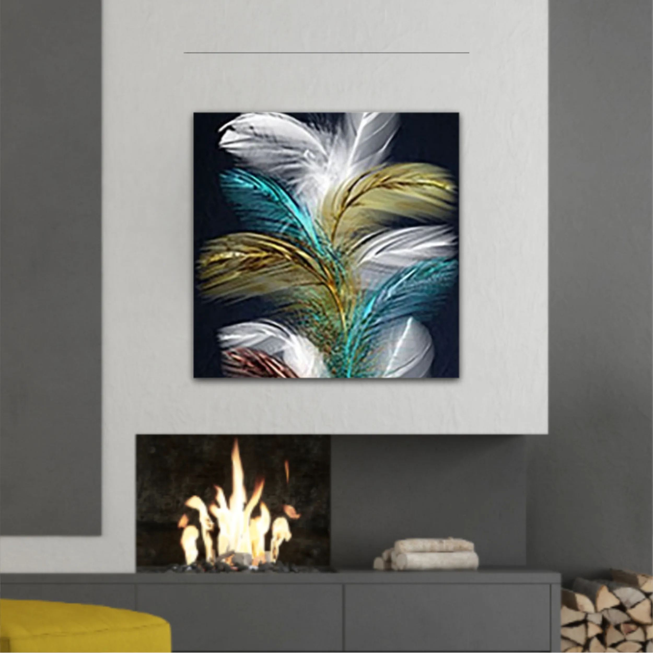 3d illustration of feathers. Luxurious abstract art digital painting