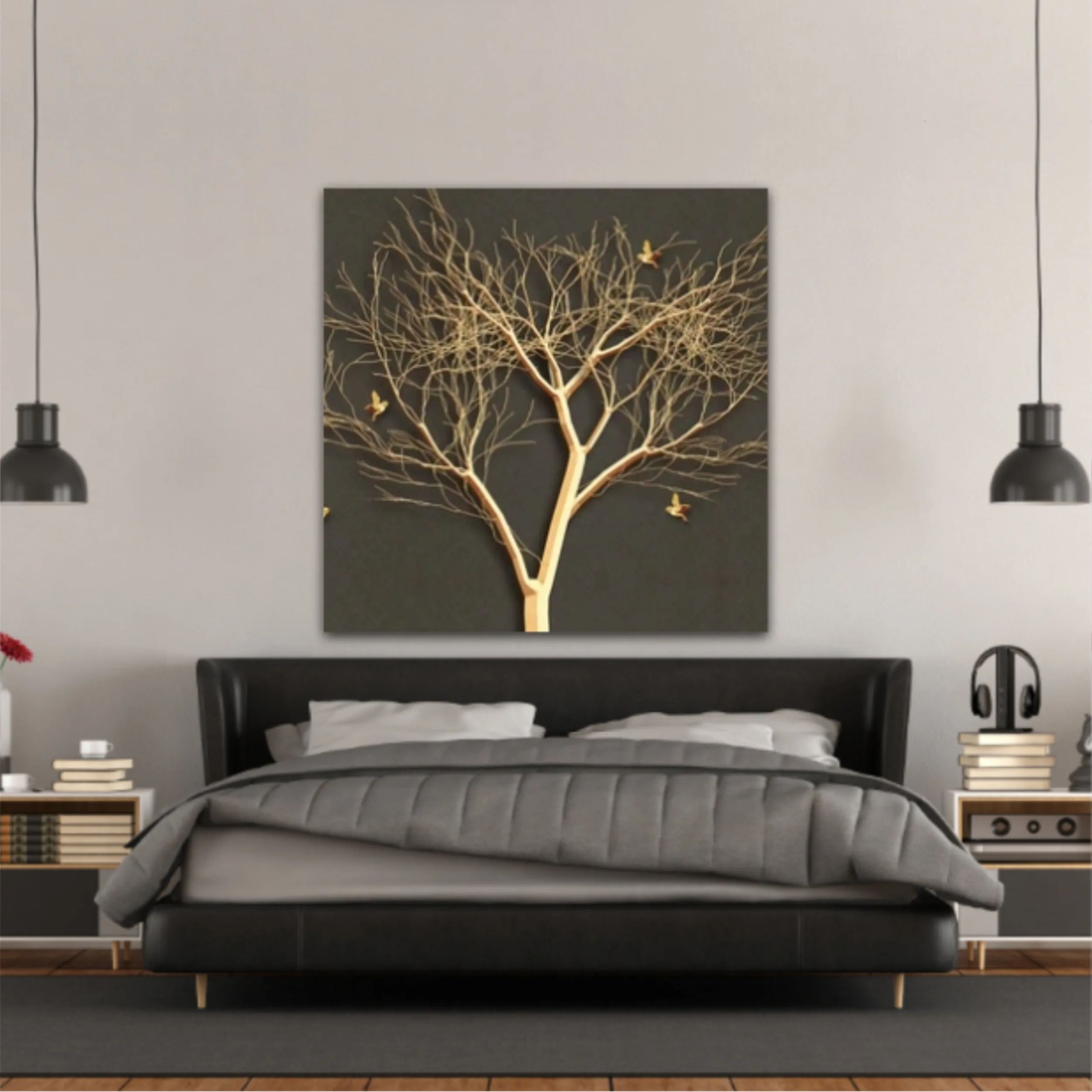 3d illustration of tree and birds