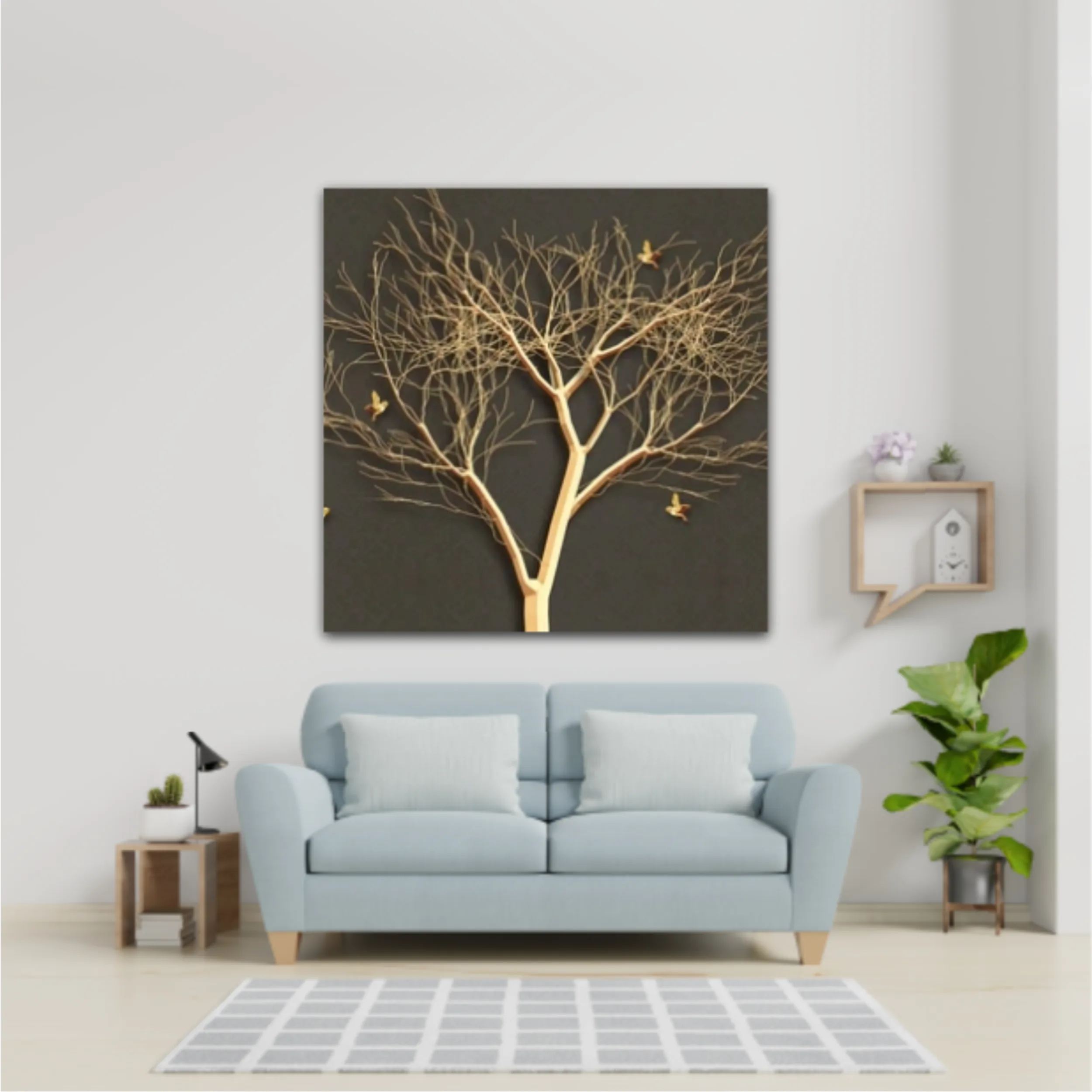 3d illustration of tree and birds