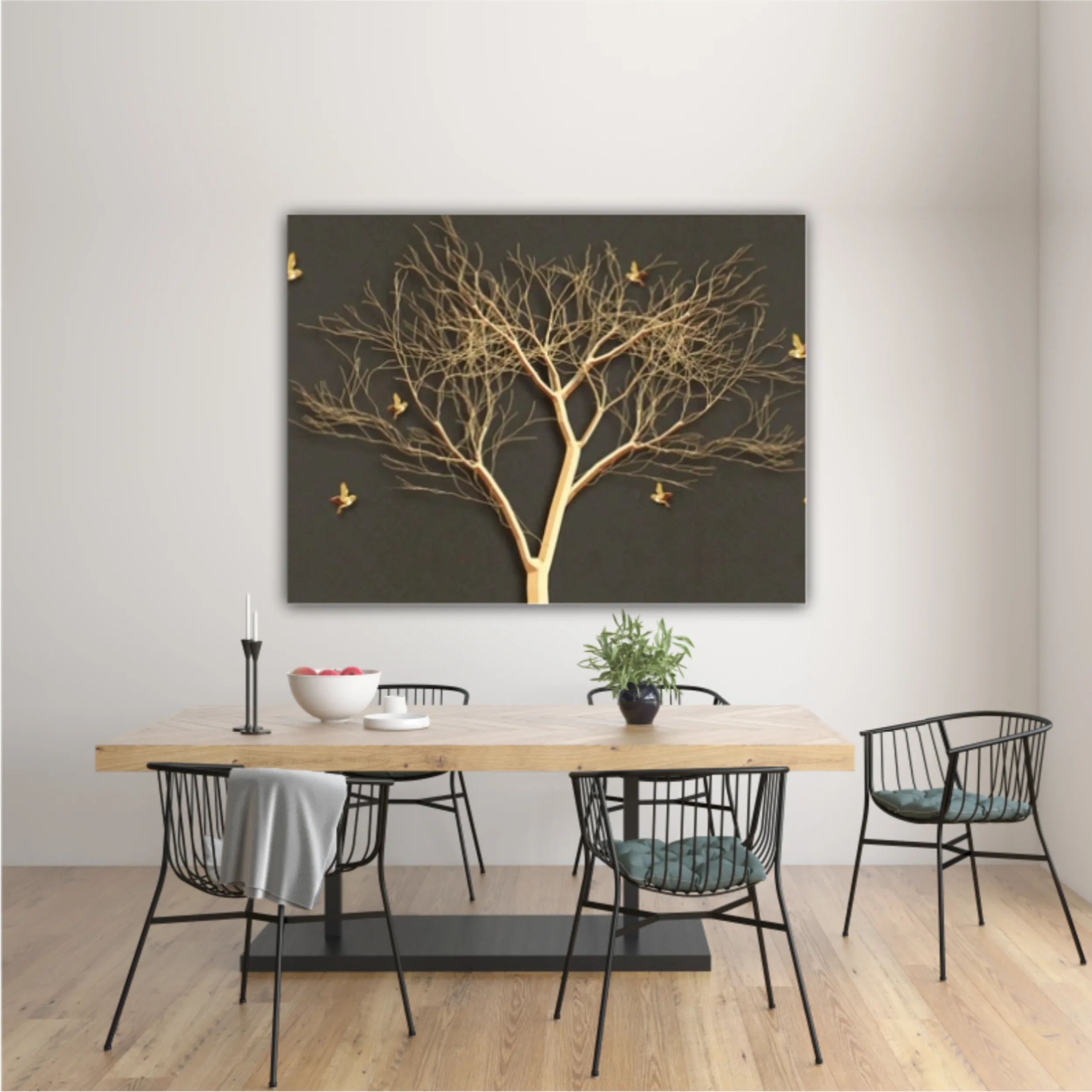 3d illustration of tree and birds