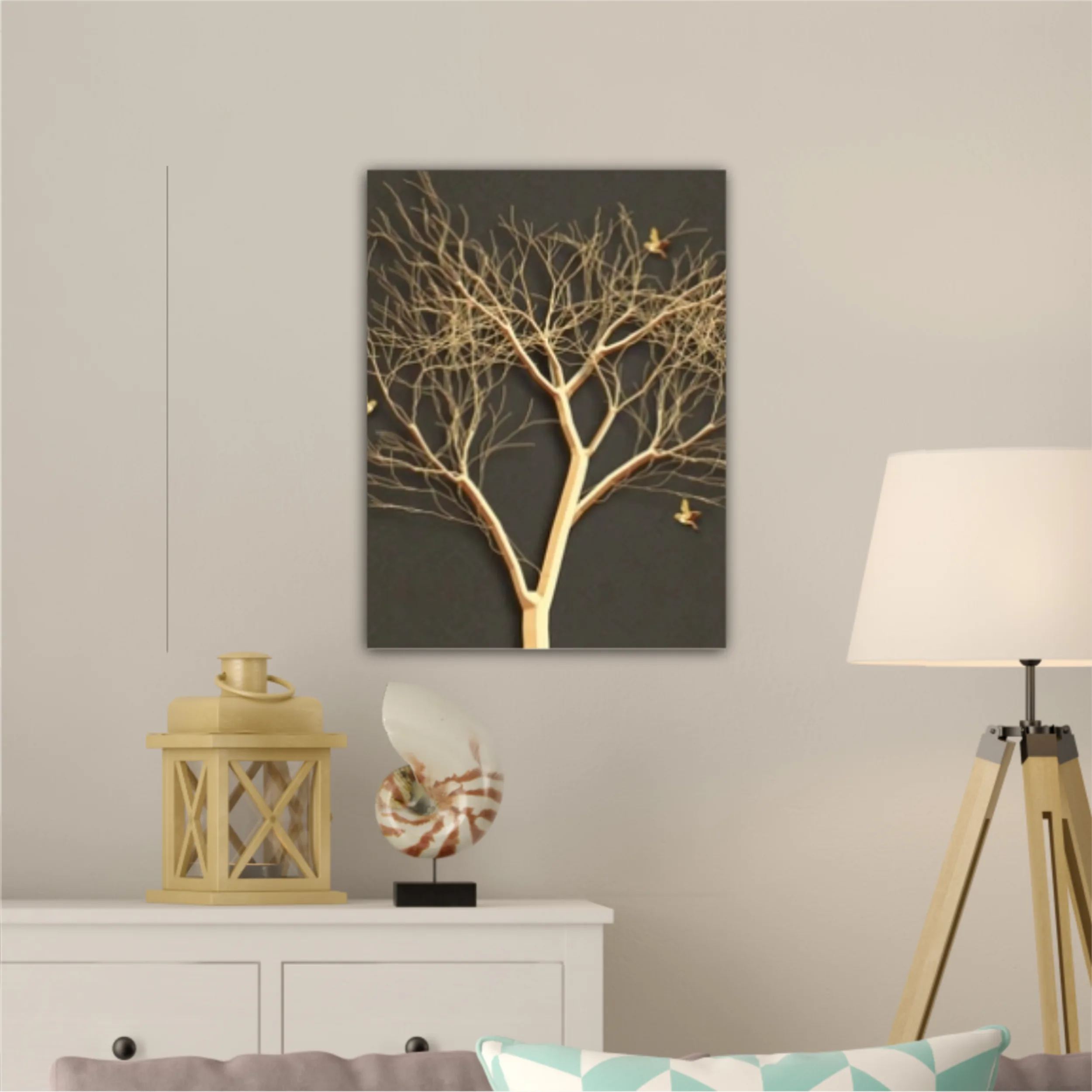 3d illustration of tree and birds