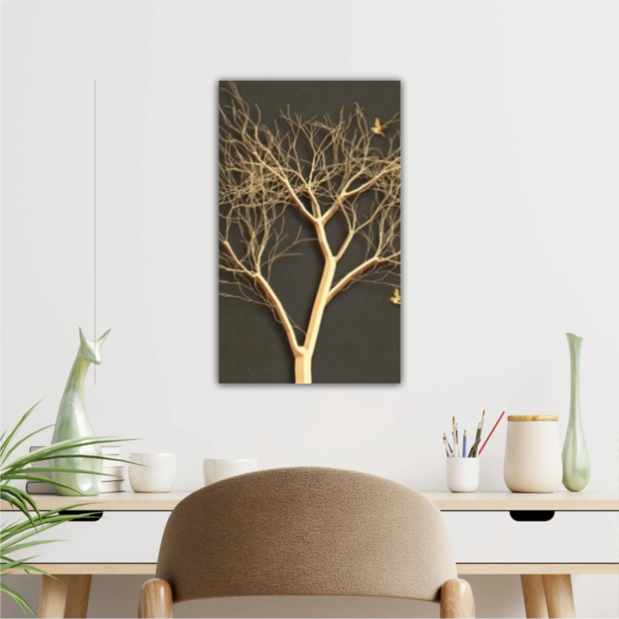 3d illustration of tree and birds