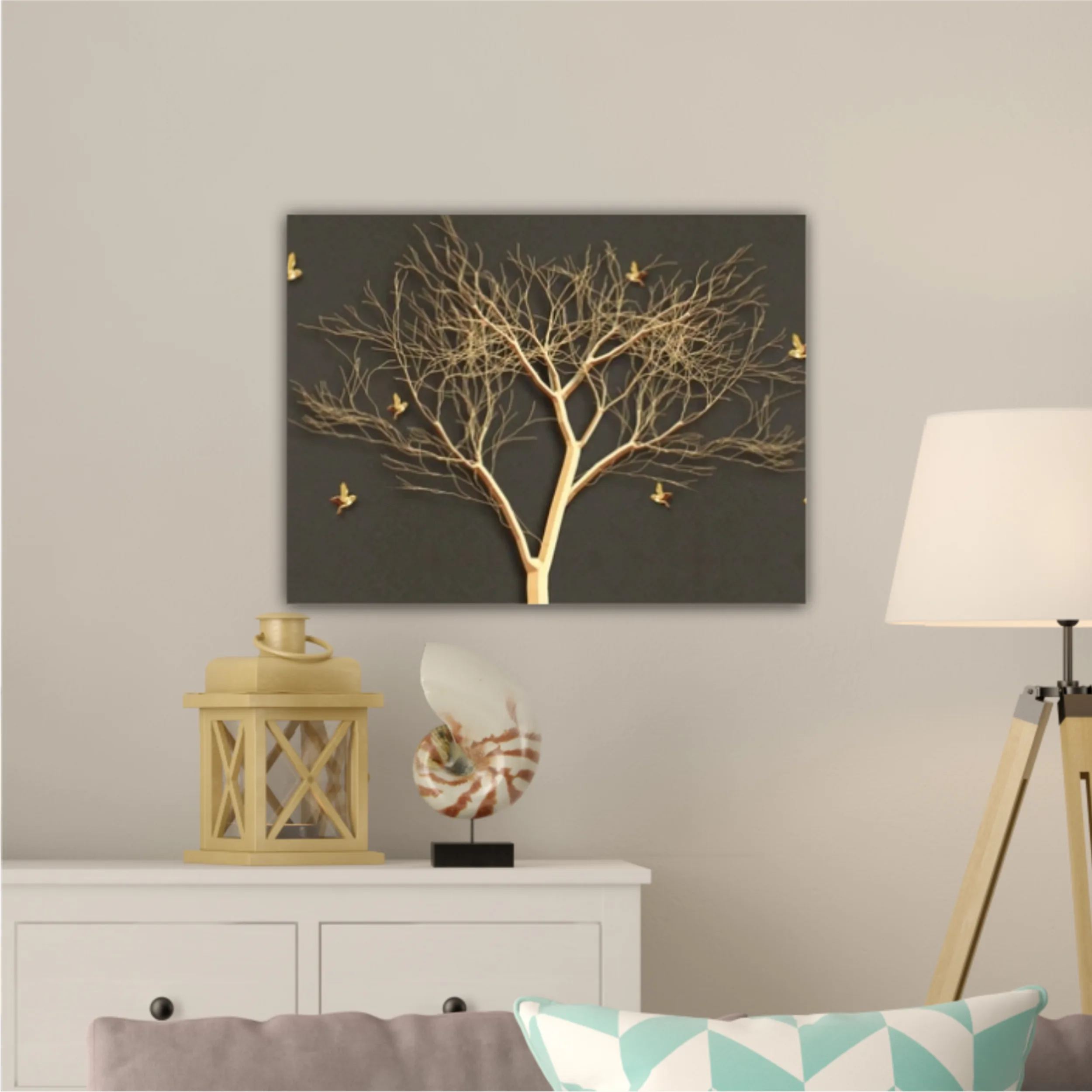 3d illustration of tree and birds