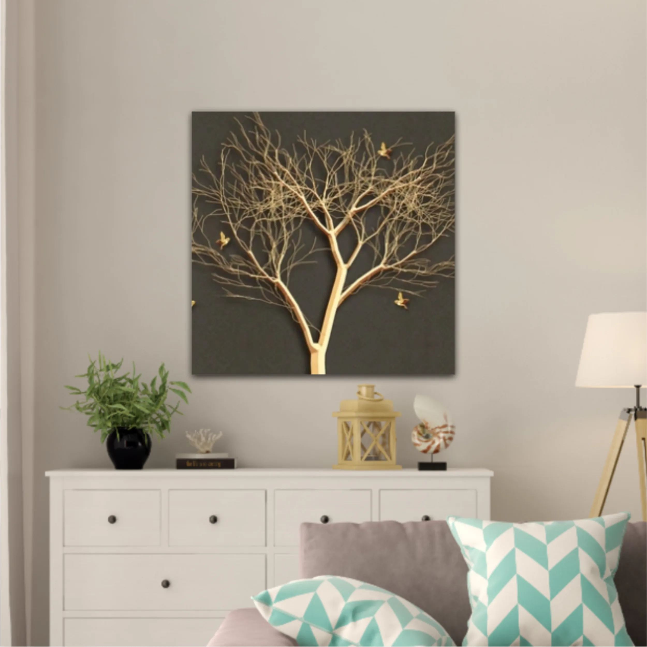 3d illustration of tree and birds