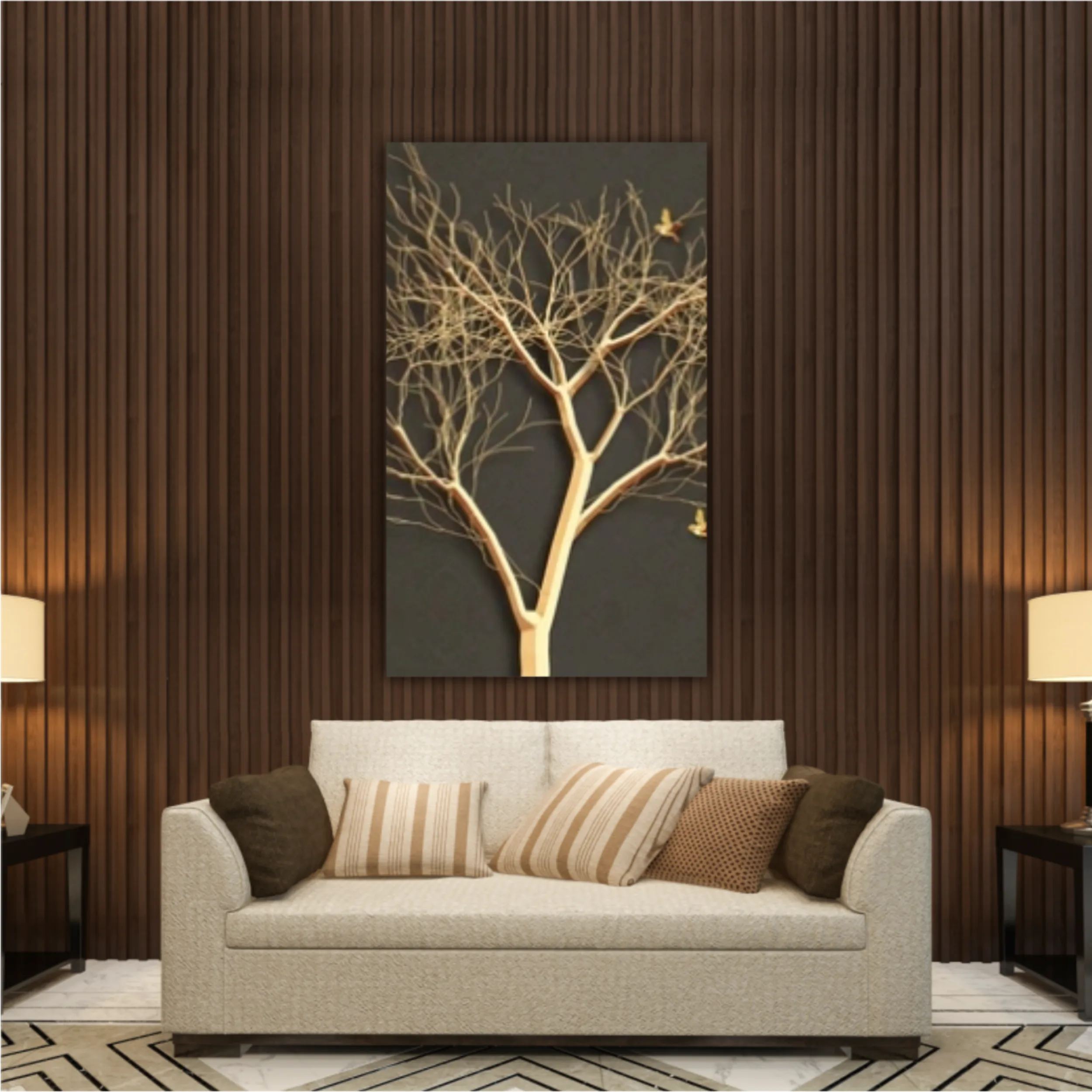 3d illustration of tree and birds