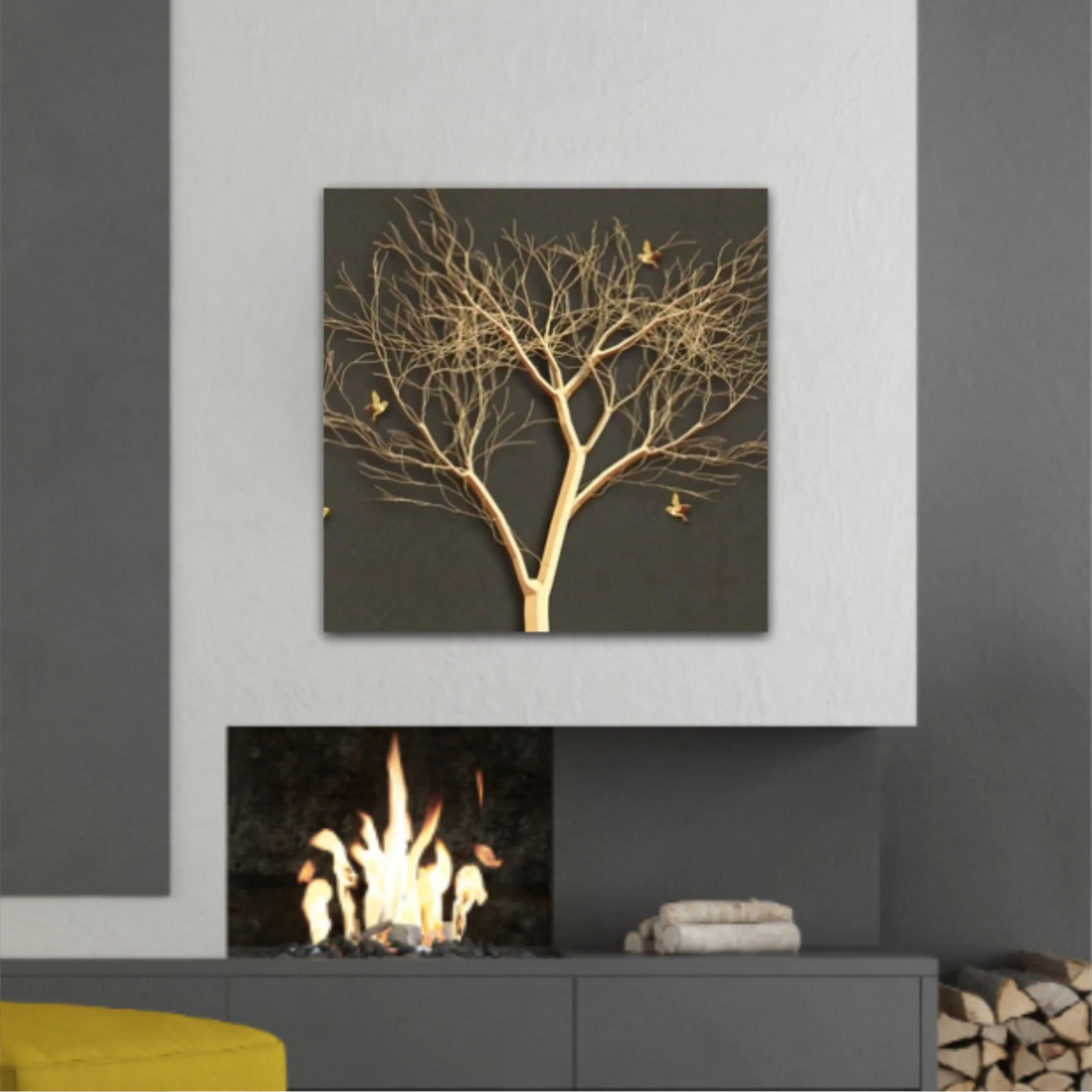 3d illustration of tree and birds