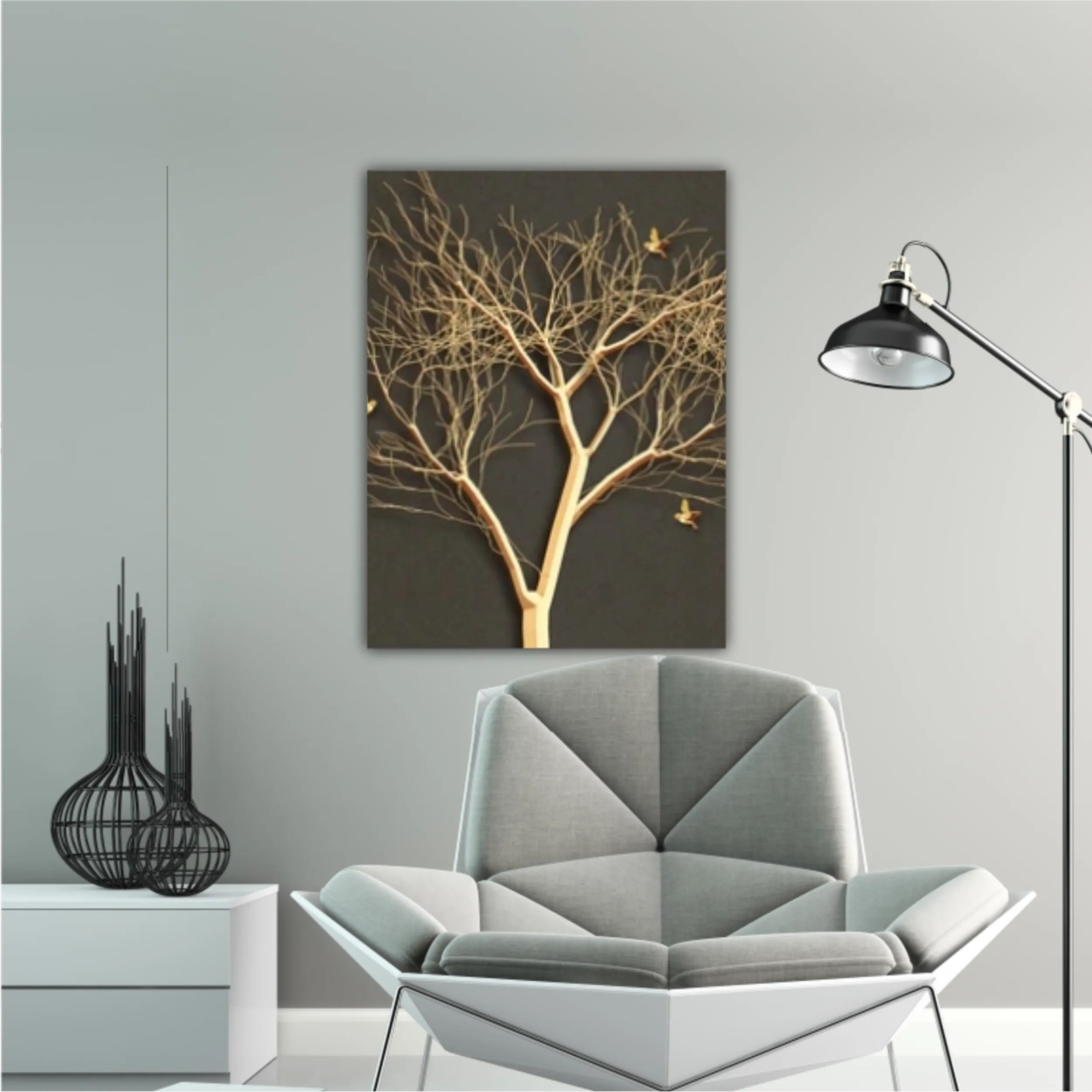 3d illustration of tree and birds