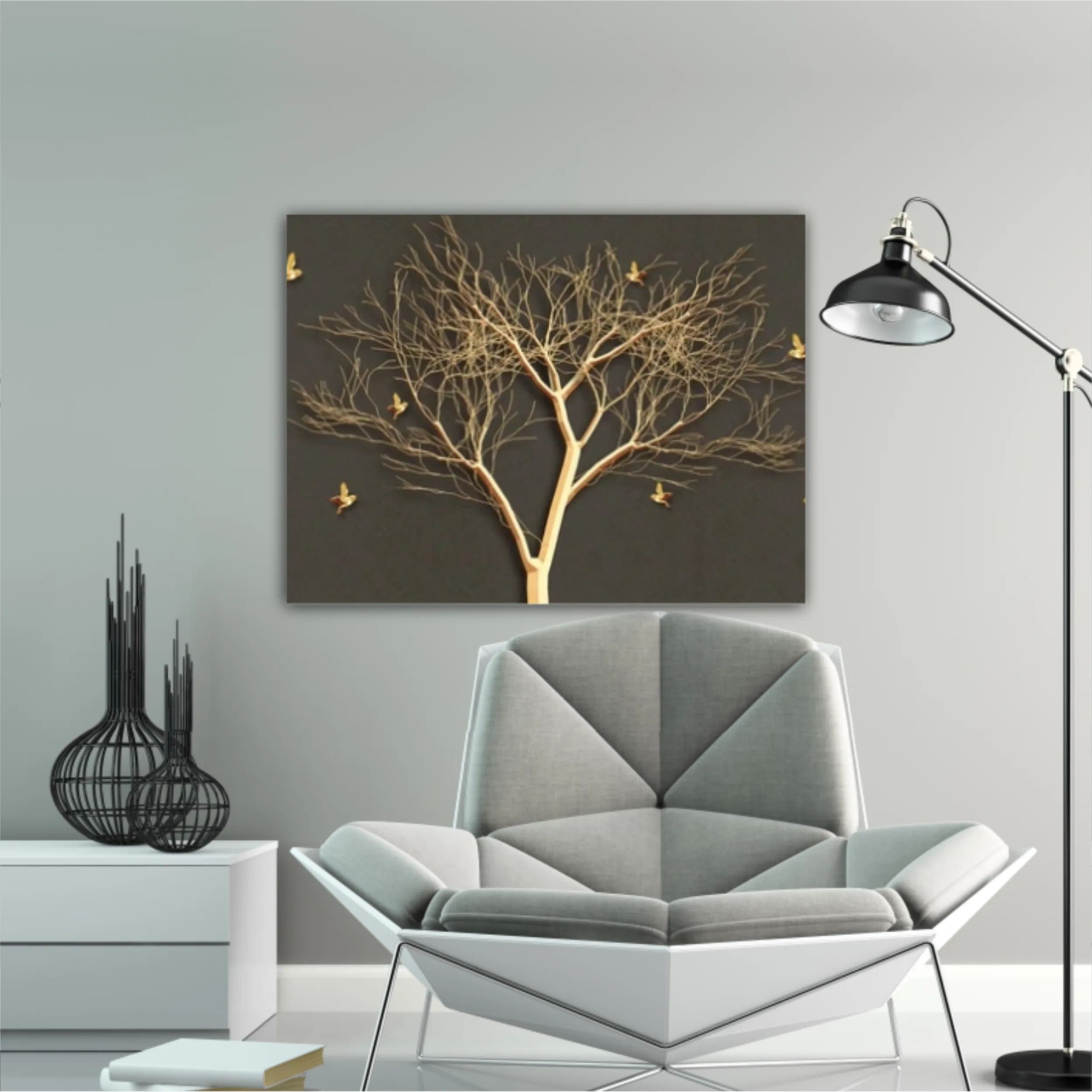 3d illustration of tree and birds