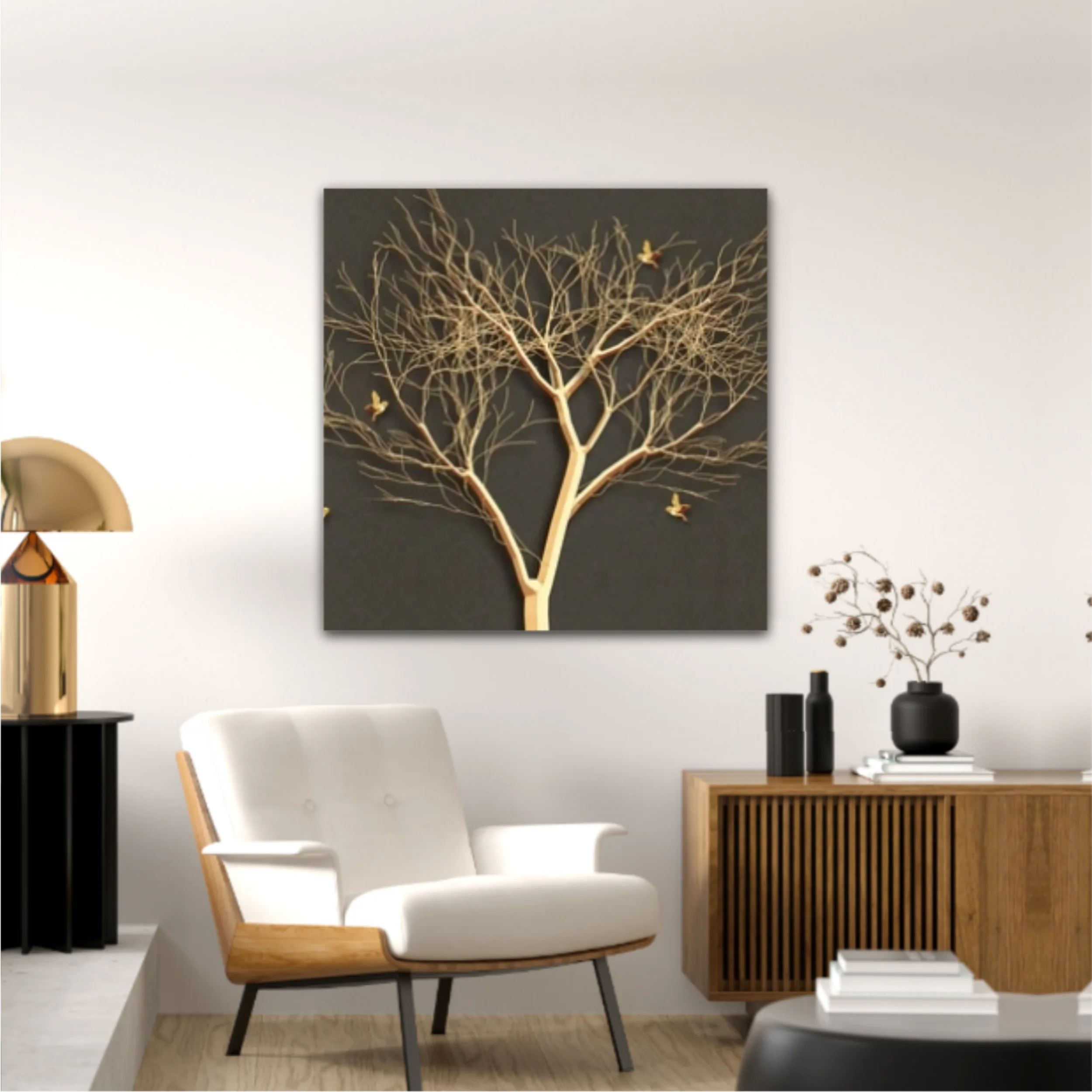 3d illustration of tree and birds