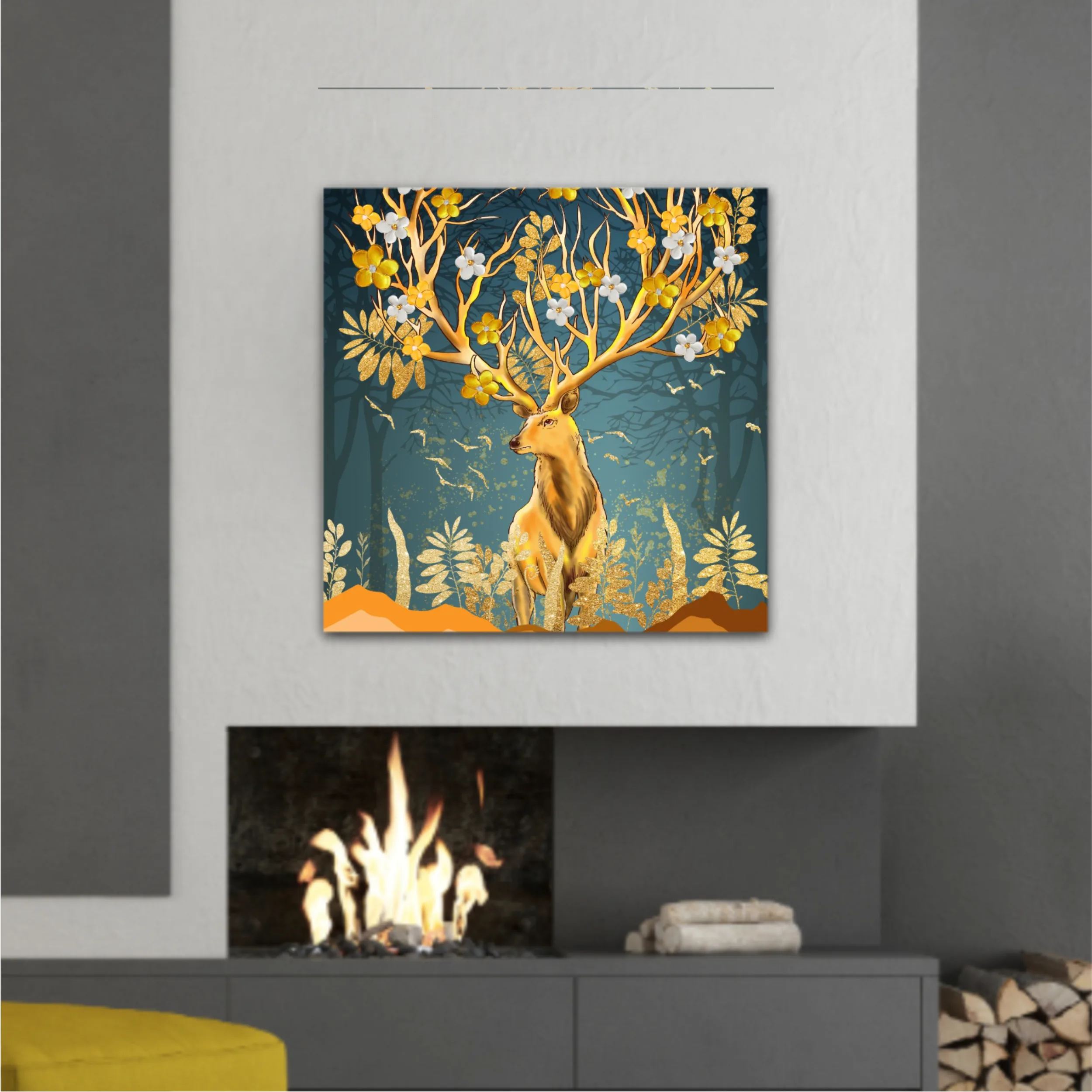 3d illustration of flowers in bloom on deer horns