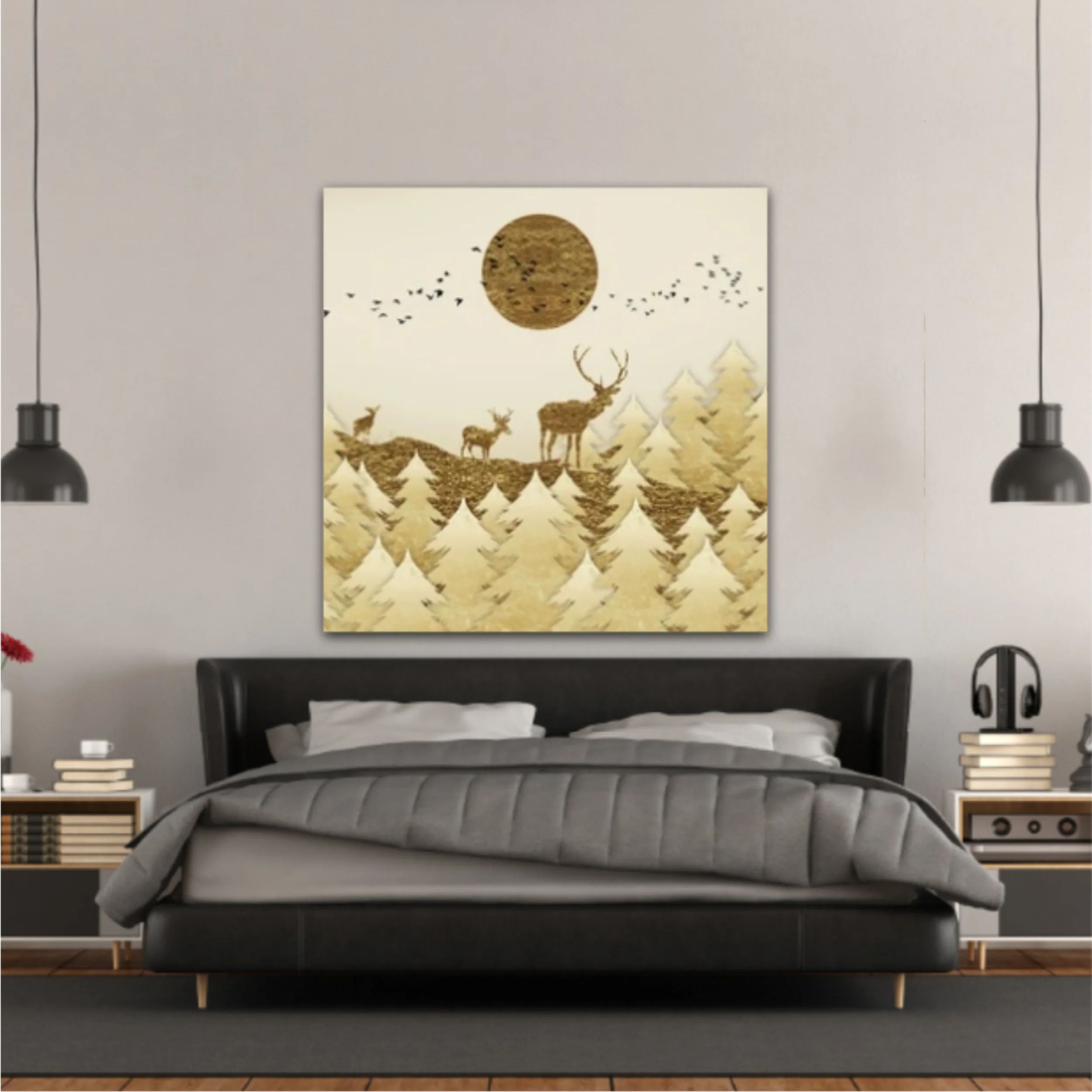 3d illustration of deer and forest